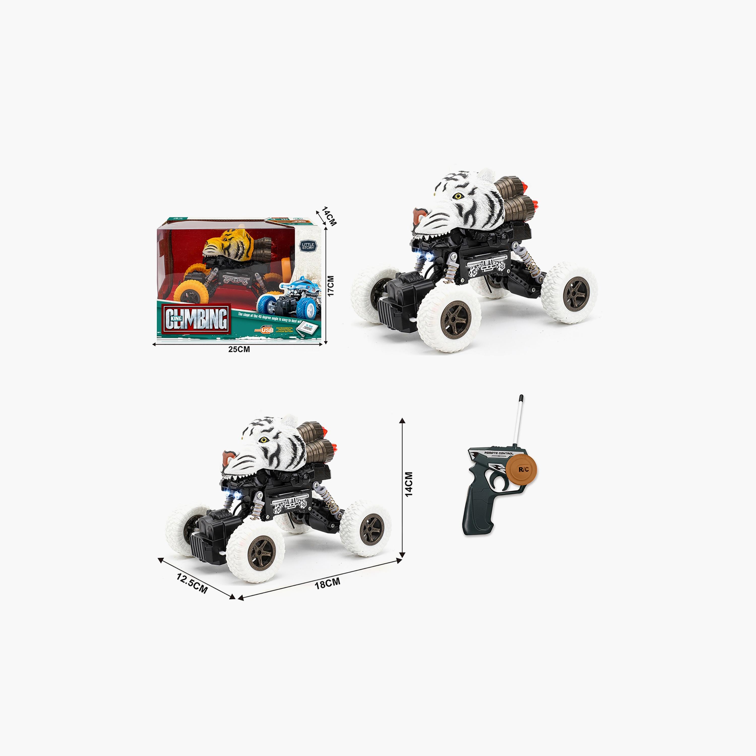 Little Story Kids Toy Tiger Car With Remote Control, White-toys-remotecontrolledvehicles-rccars-image-2