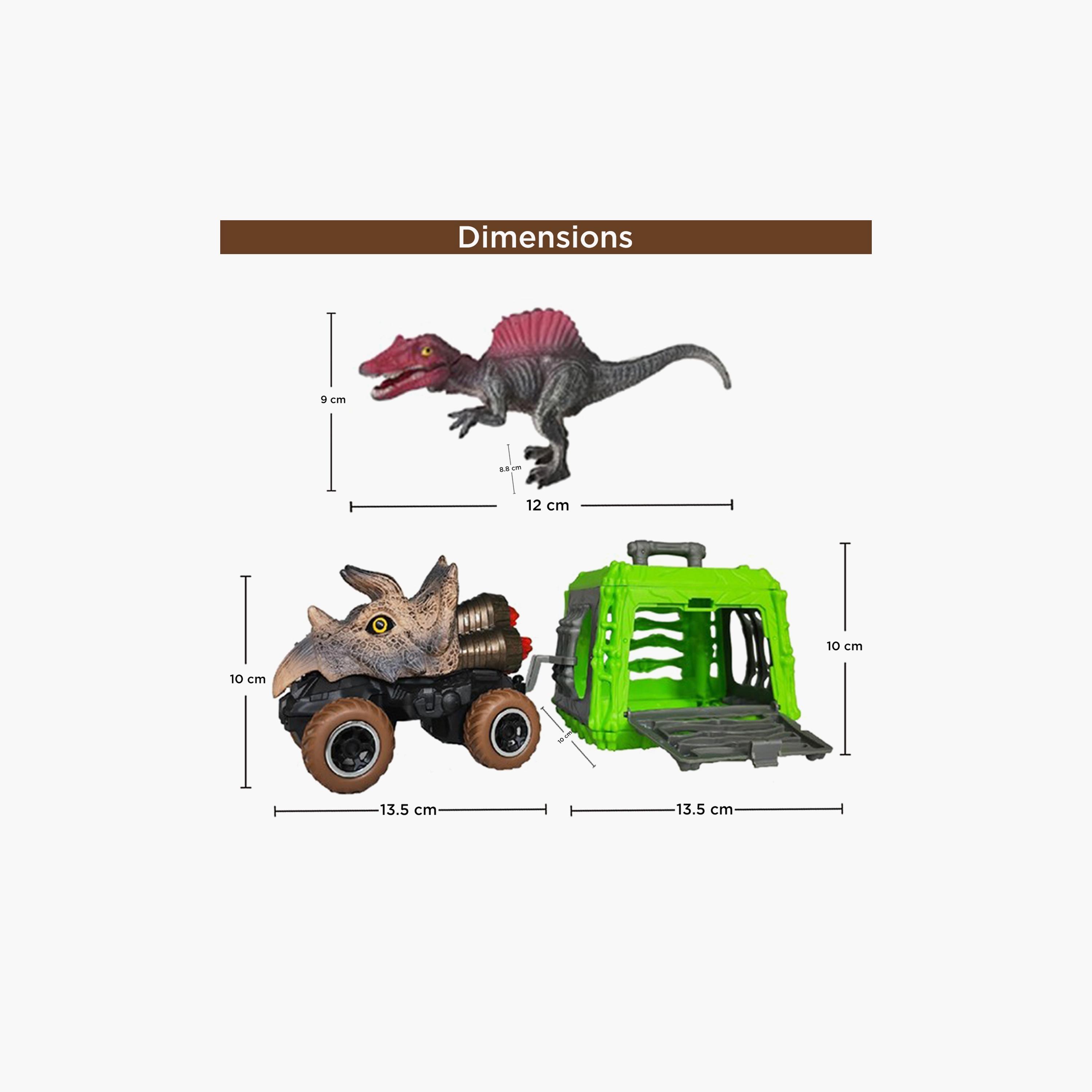 Little Story Kids Toy Pull Back Dinosaur With Cage, Brown-toys-playfigures-actionfigures-image-4