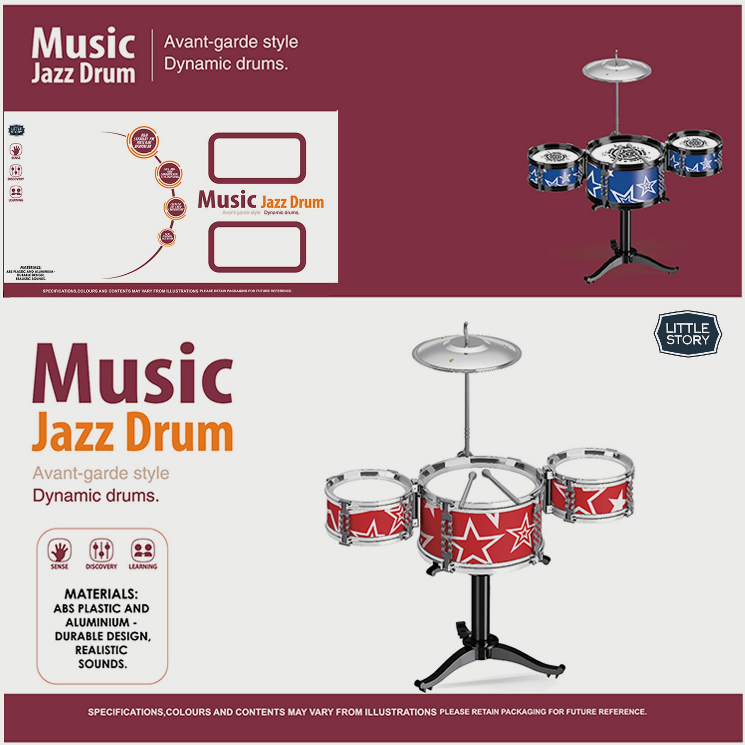Little Story Kids Drum Set Musical Instrument, Blue-toys-educational-musicaltoys-image-3