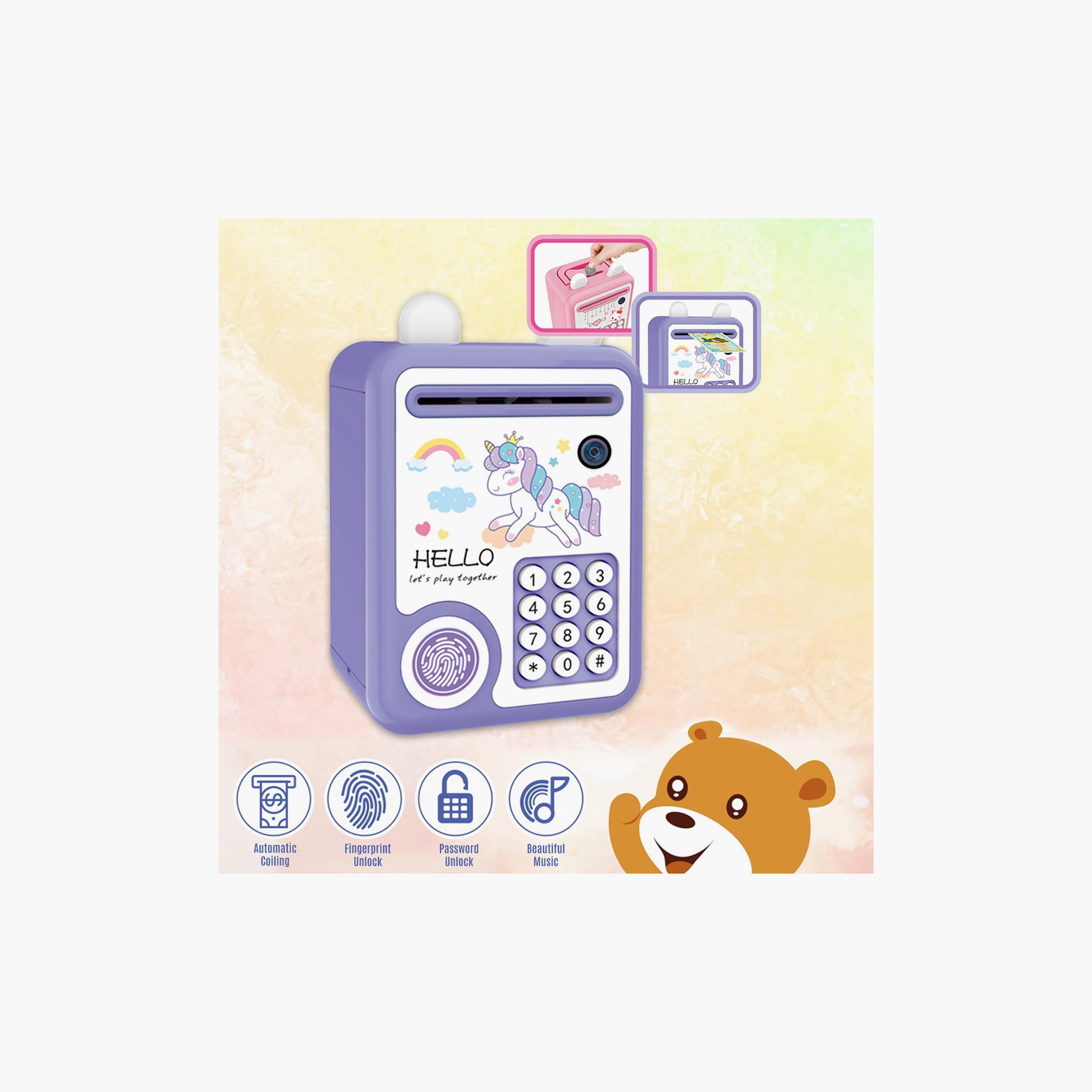 حصالة لطيفة مع قفل بصمات الأصابع و موسيقي من ليتل ستوري، وحيد القرن أرجواني-toys-babyandtoddlertoys-lightsandmusicaltoys-image-2