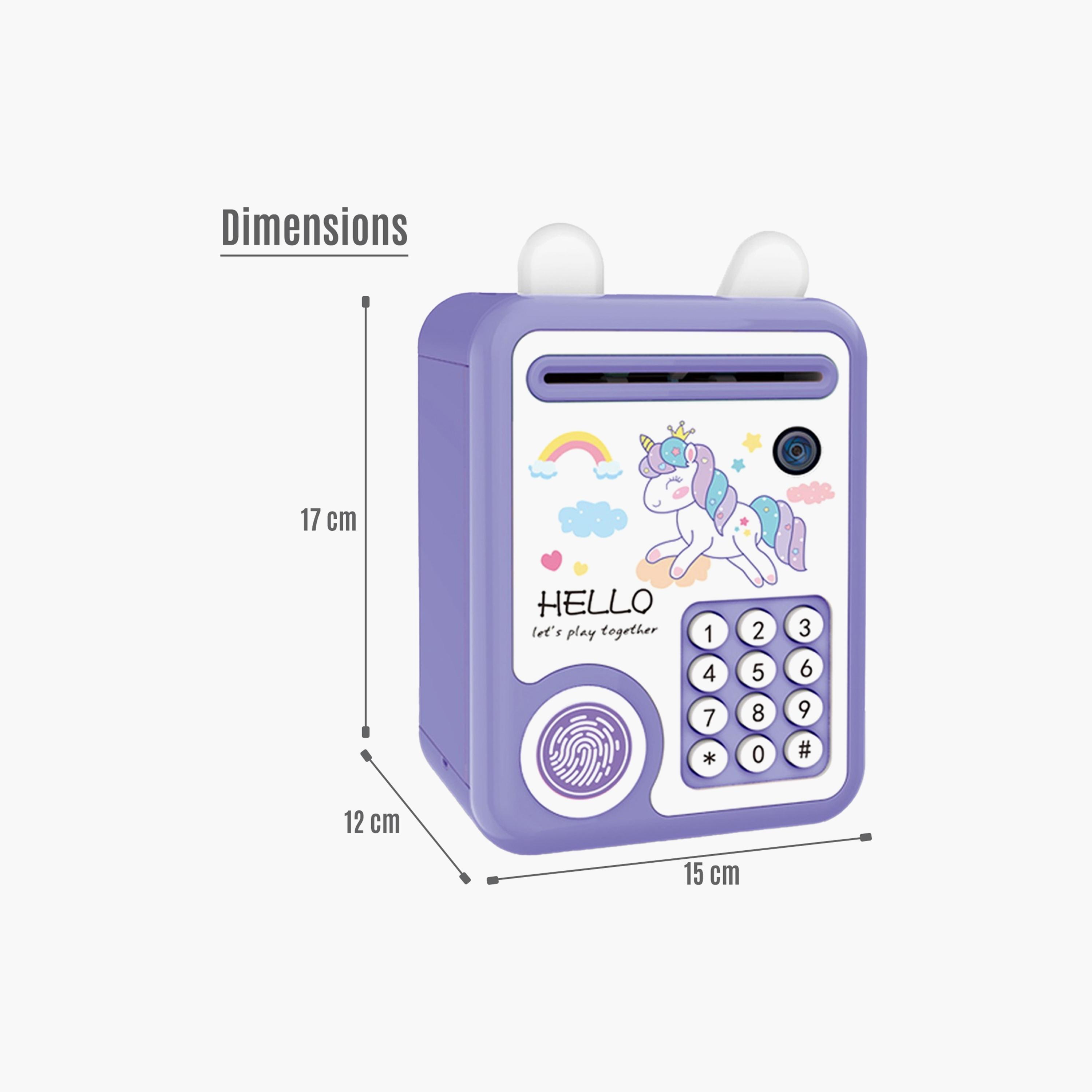 حصالة لطيفة مع قفل بصمات الأصابع و موسيقي من ليتل ستوري، وحيد القرن أرجواني-toys-babyandtoddlertoys-lightsandmusicaltoys-image-4