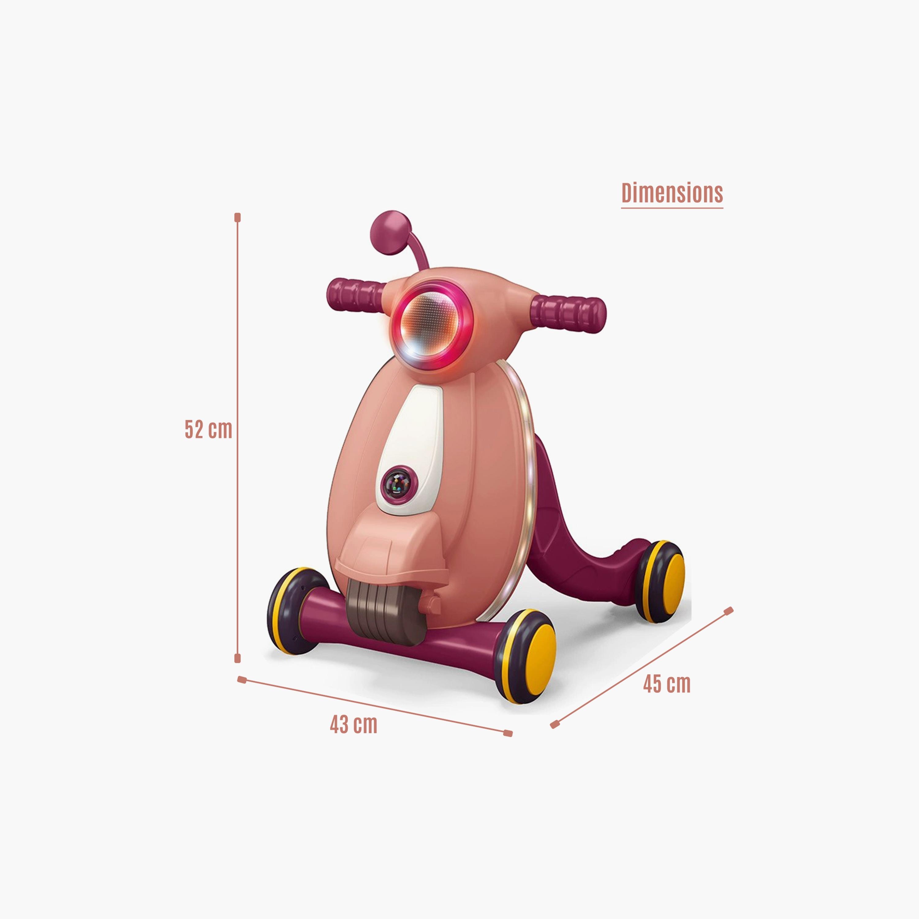 Little Story Multifunctional Baby Walker With Light & Music, Fun & Learning Toy, Pink-baby-infantactivity-walkers-image-4