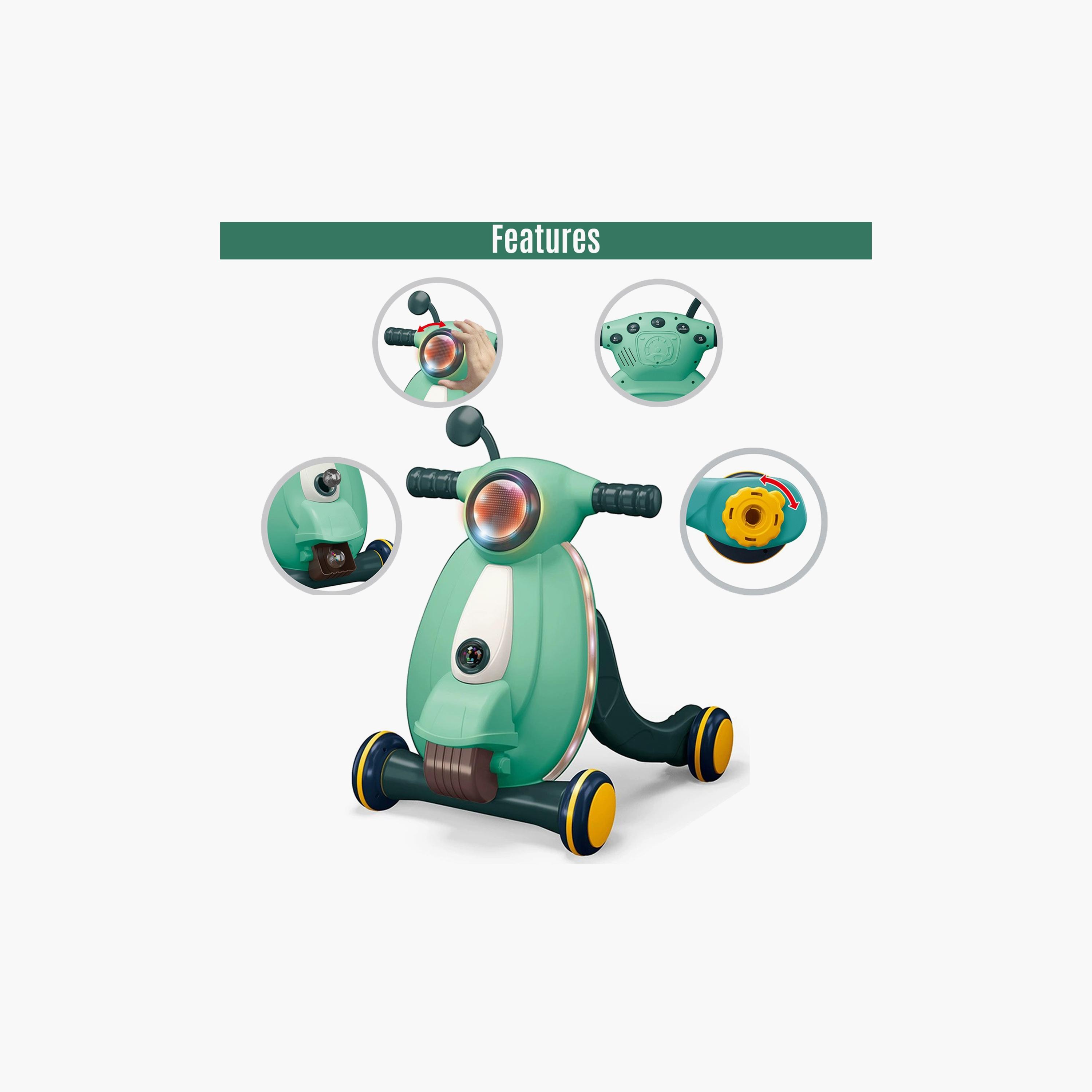 Little Story Multifunctional Baby Walker With Light & Music, Fun & Learning Toy, Green-baby-infantactivity-walkers-image-2