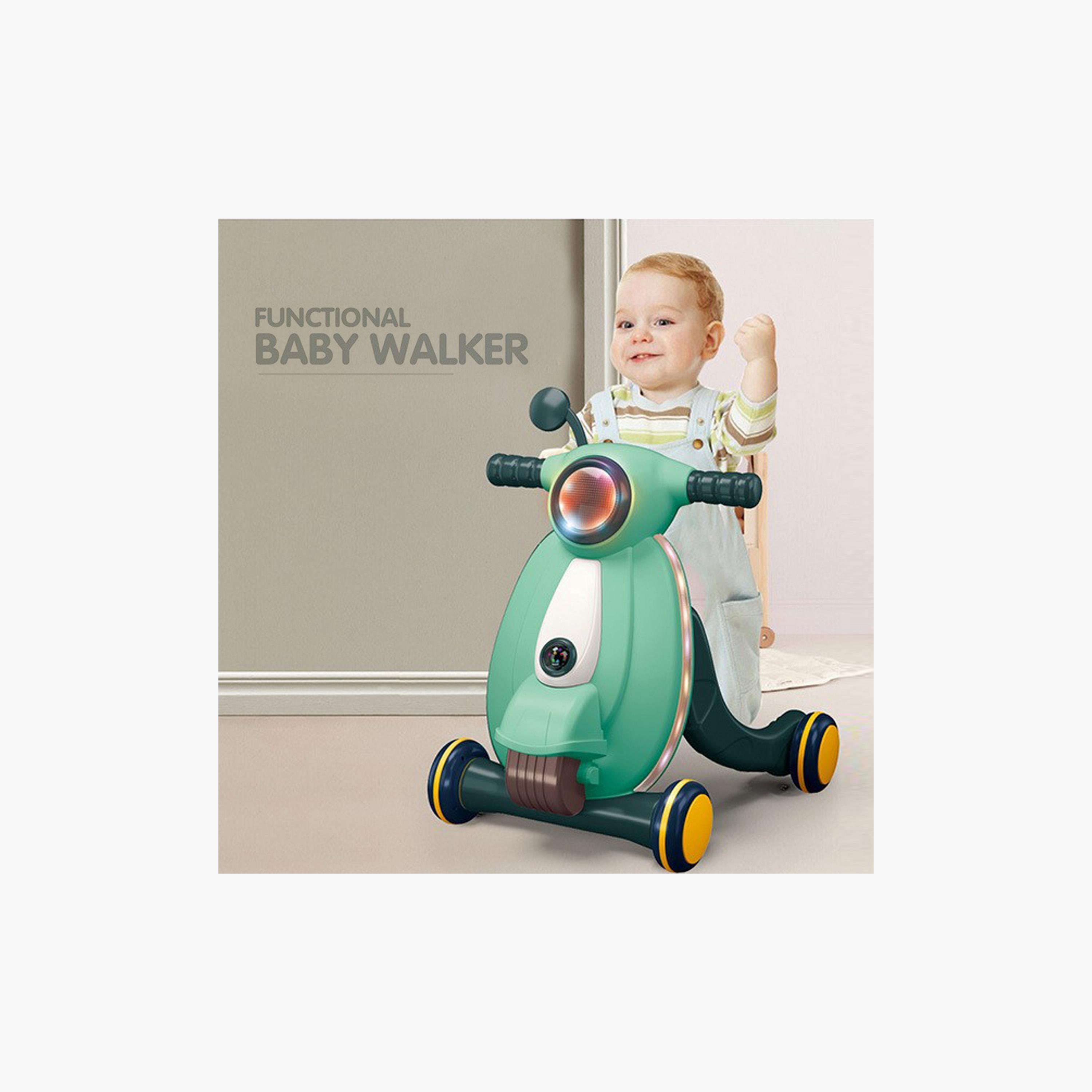 Little Story Multifunctional Baby Walker With Light & Music, Fun & Learning Toy, Green-baby-infantactivity-walkers-image-3