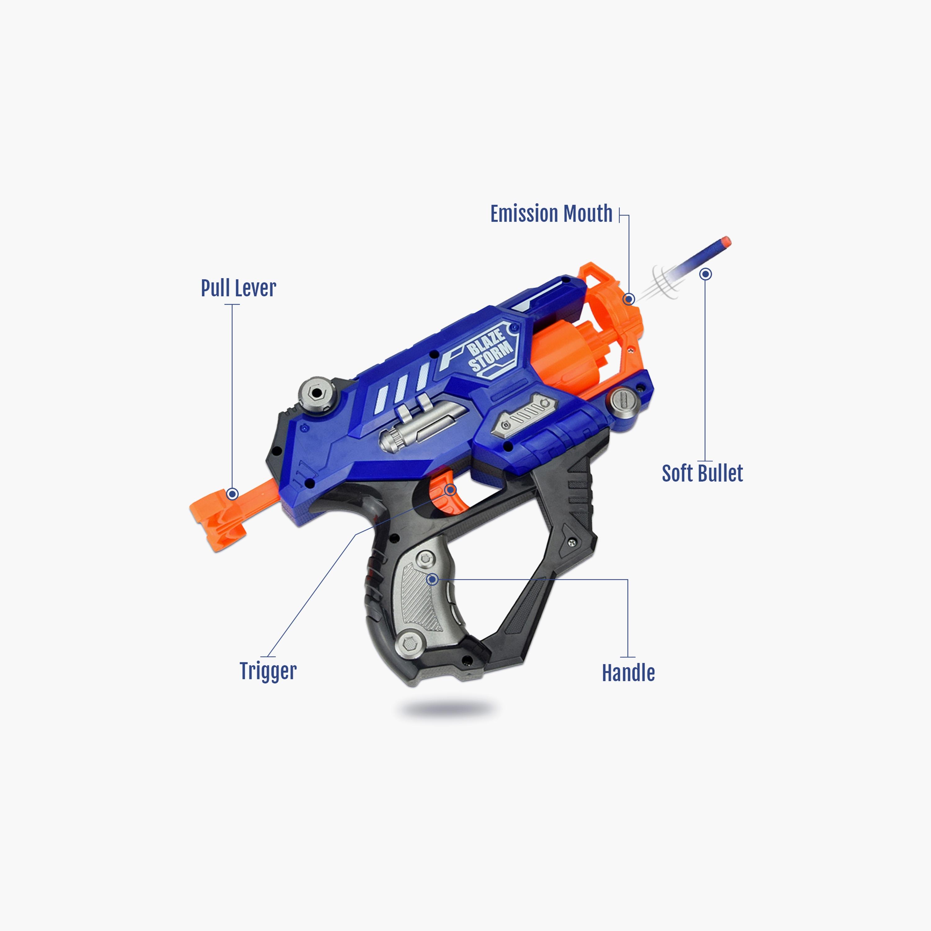 Little Story Kids Manual Bullet Gun With 10-Piece Soft Bullets, Blue-toys-outdoor-gunsandfoamblasters-image-2