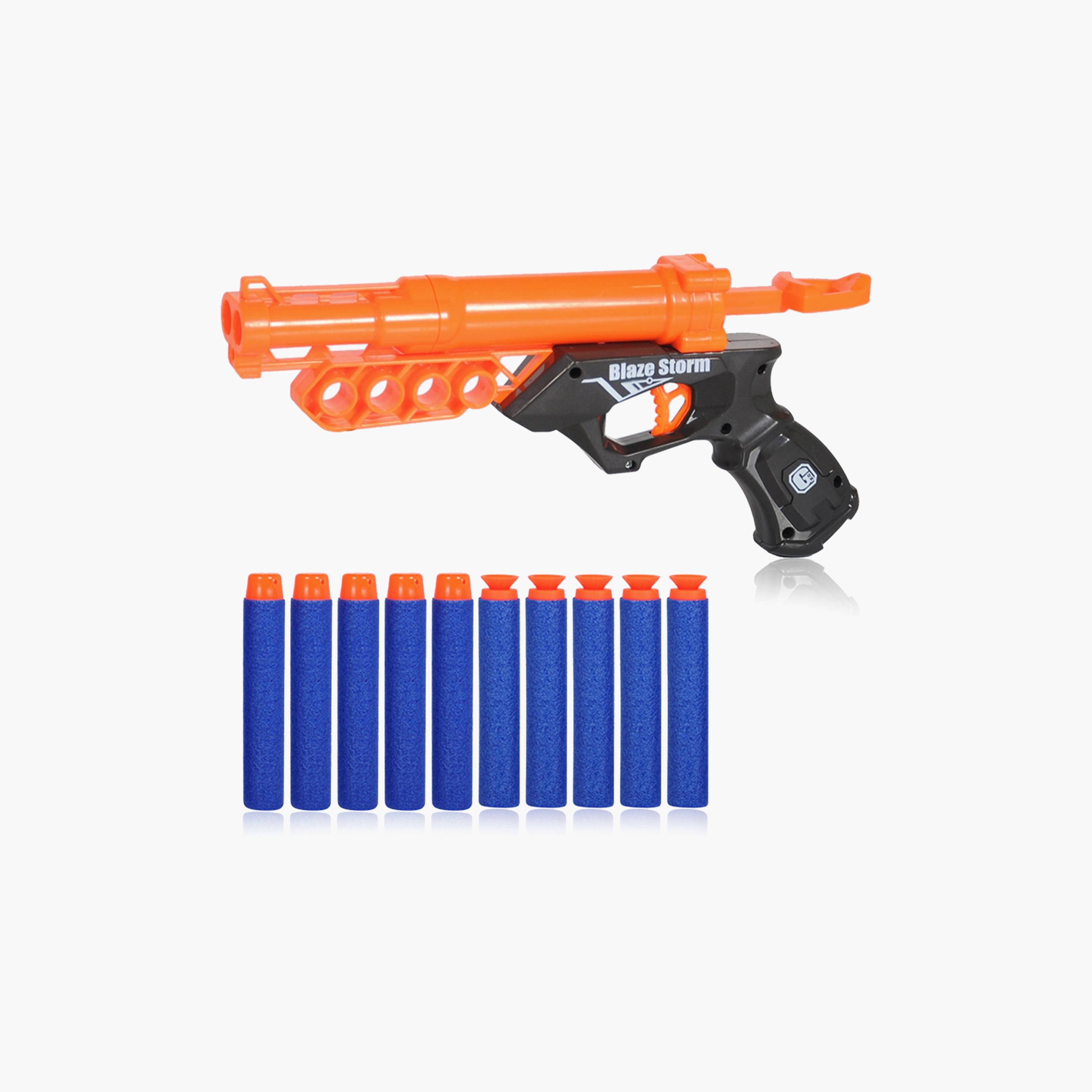 Little Story Kids Manual Bullet Gun With 10-Piece Soft Bullets, Orange-toys-outdoor-gunsandfoamblasters-image-1