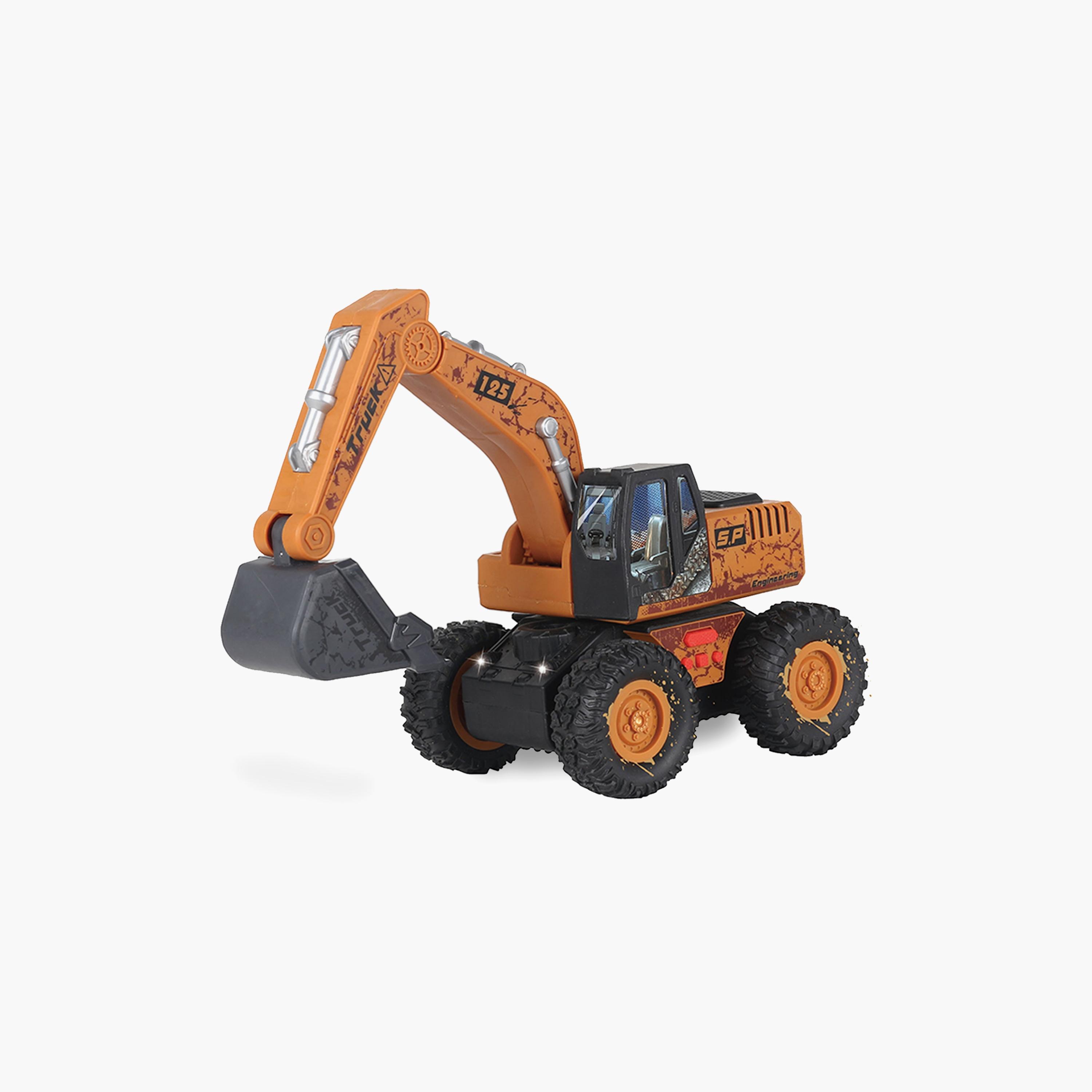 Little Story Simulation Inertial Engineering Excavator Toy Vehicle With Light And Sound, Yellow-toys-playvehicles-utilityvehicles-image-2