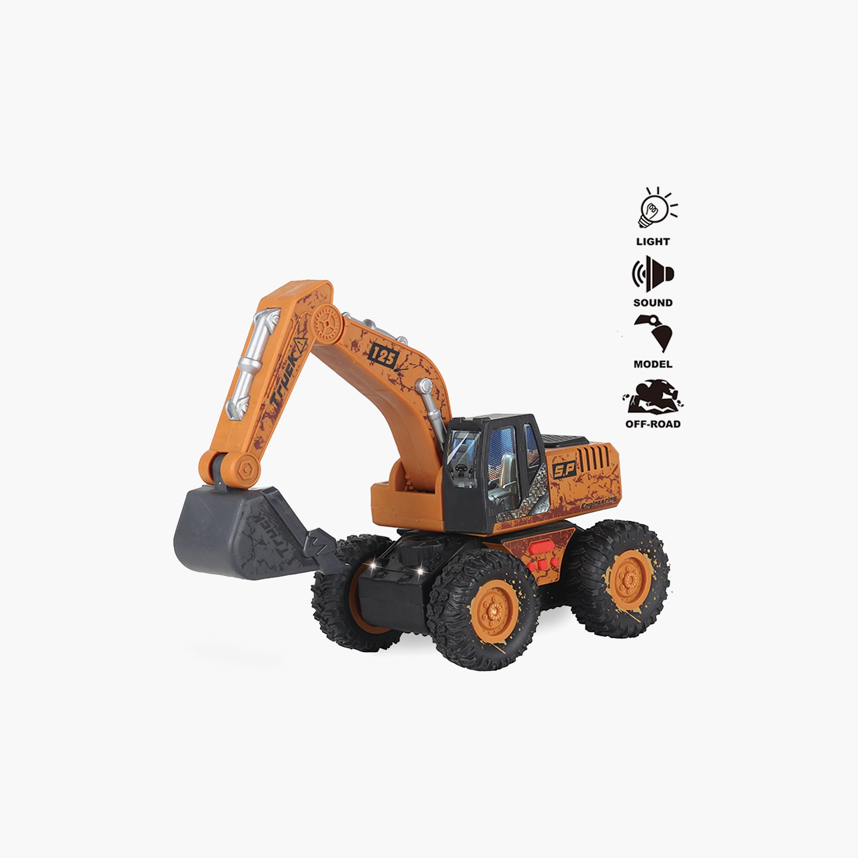 Little Story Simulation Inertial Engineering Excavator Toy Vehicle With Light And Sound, Yellow-toys-playvehicles-utilityvehicles-image-4
