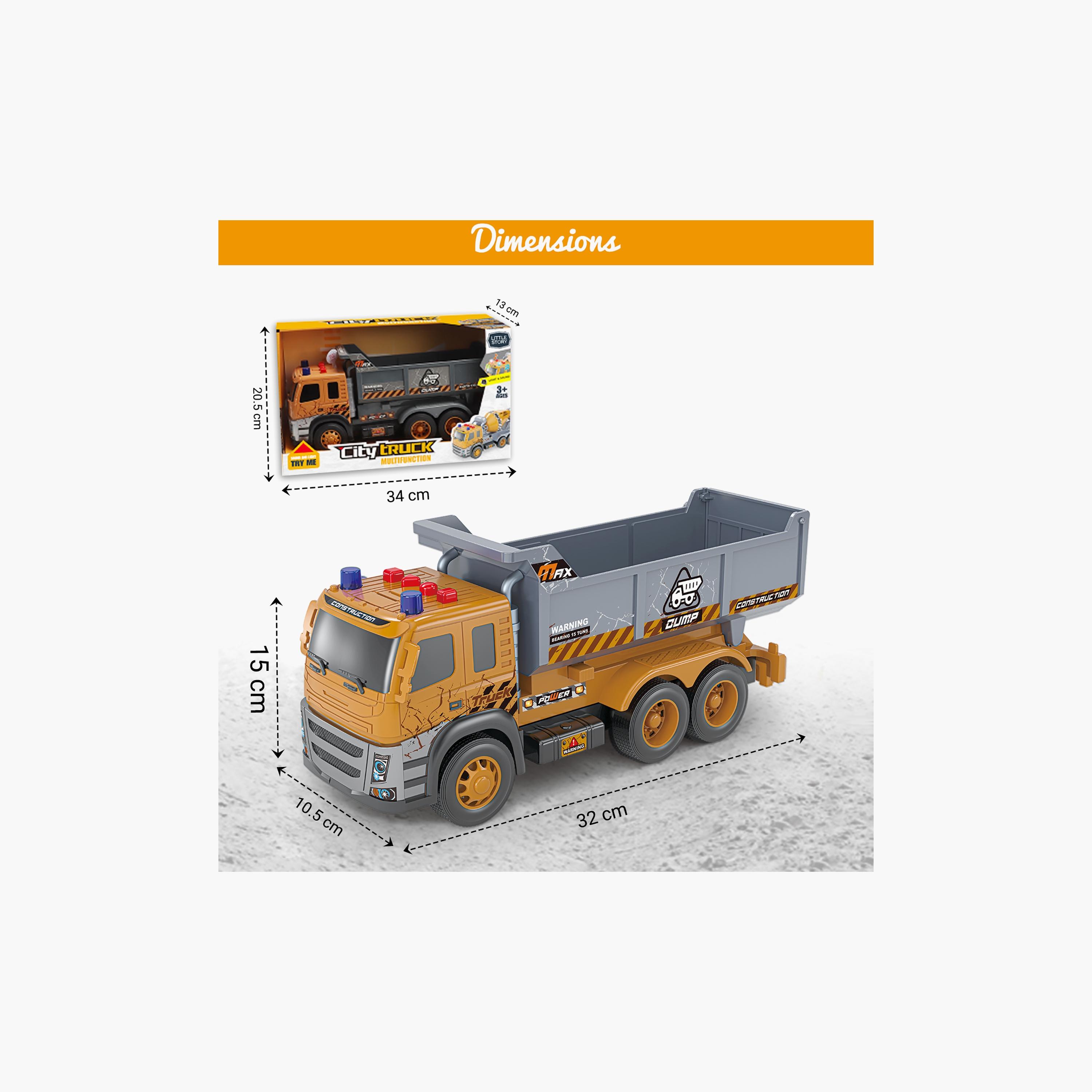 Little Story Simulation Inertial Engineering Dumping Truck Toy Vehicle With Light And Sound, Yellow-toys-playvehicles-utilityvehicles-image-3