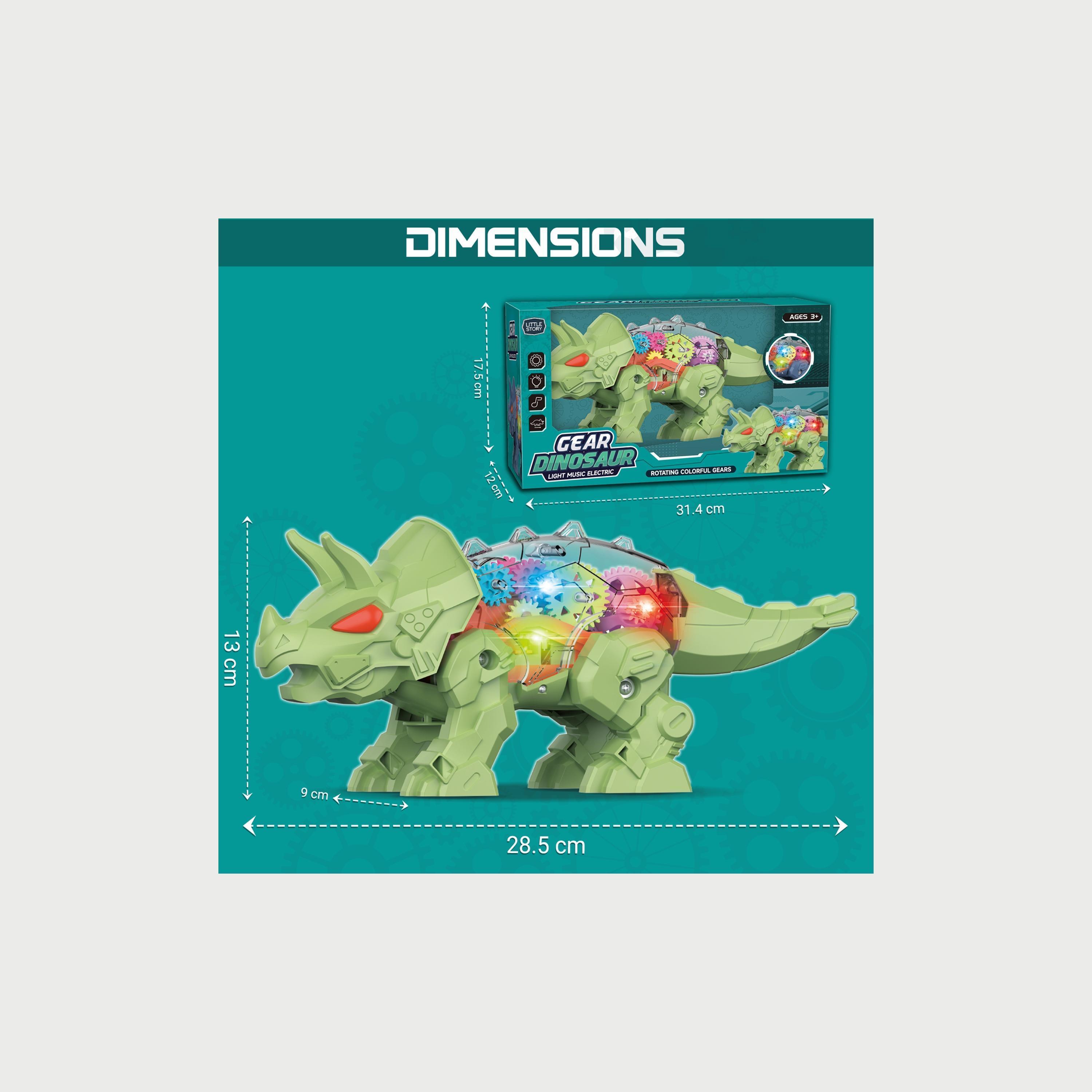 Little Story Electric Diy Gear Dinosaur With Light And Sound, Green-toys-babyandtoddlertoys-learningtoys-image-4