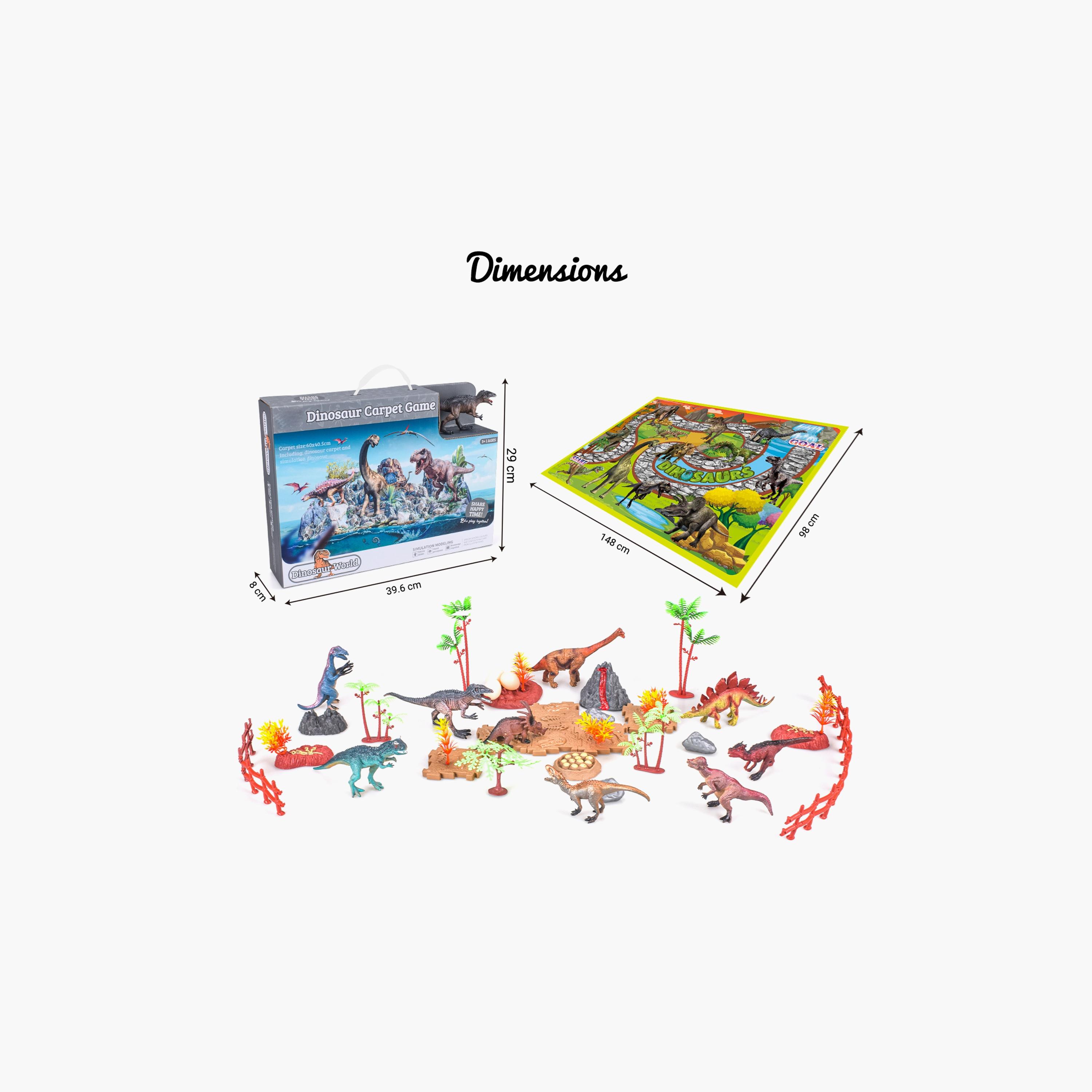 Little Story 18-Piece Dino World Set With 9-Piece Dinosaur, Scene Carpet And Accessories, Multicolour-toys-playfigures-actionplaysets-image-3