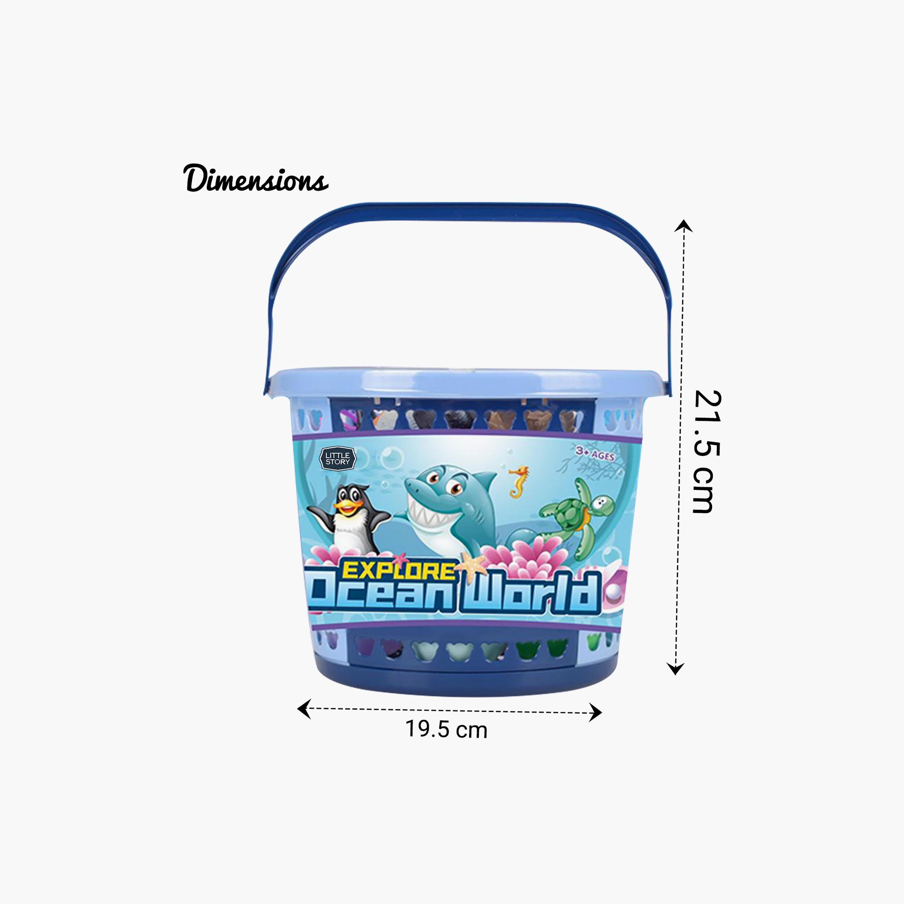 Little Story 17-Piece Ocean World Bucket 5-Piece With Marine Animal, 5-Piece Ocean Ball Accessories And 1 Basket, Multicolour-toys-playfigures-actionplaysets-image-4