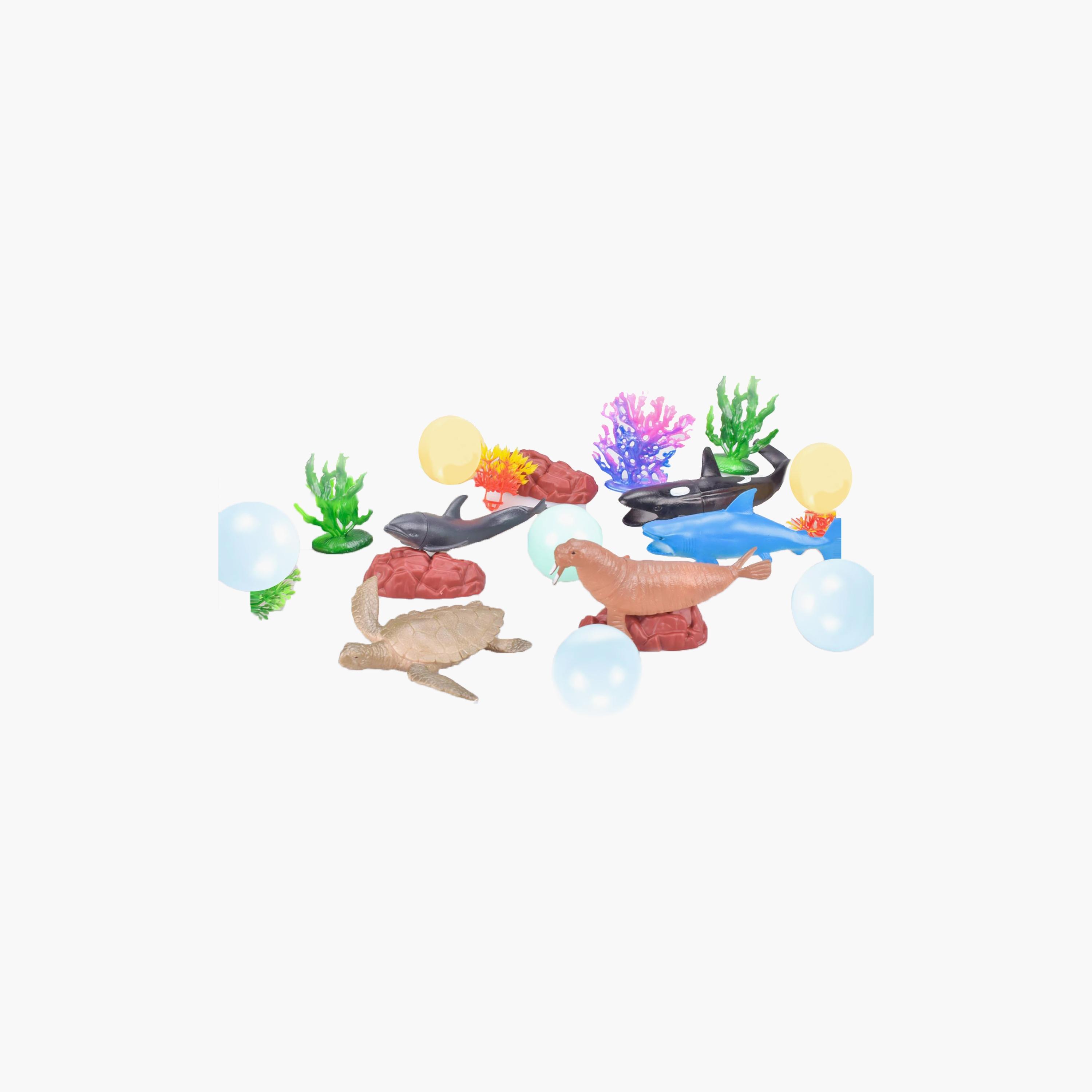 Little Story 21-Piece Ocean World Bucket 5-Piece With Marine Animal, 5-Piece Ocean Ball Accessories And 1 Basket, Multicolour-toys-playfigures-actionplaysets-image-2