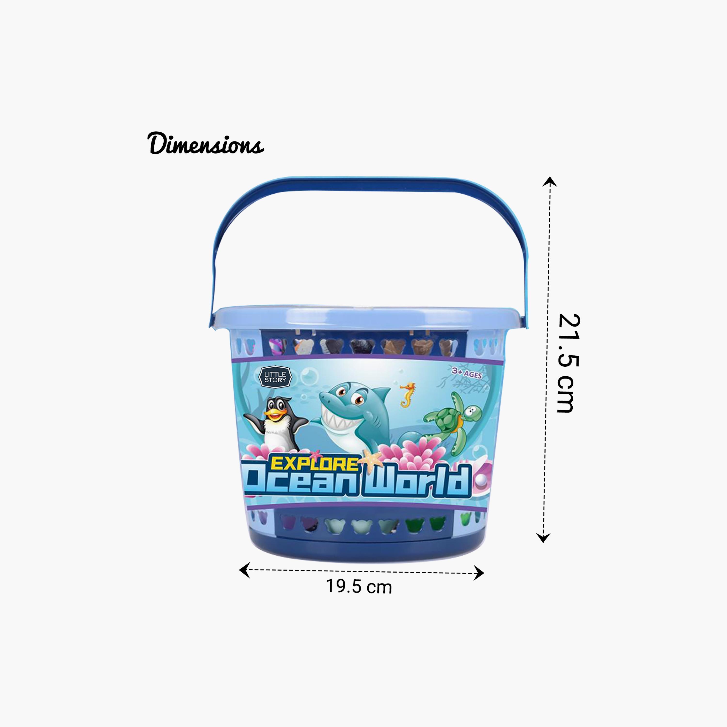 Little Story 21-Piece Ocean World Bucket 5-Piece With Marine Animal, 5-Piece Ocean Ball Accessories And 1 Basket, Multicolour-toys-playfigures-actionplaysets-image-4