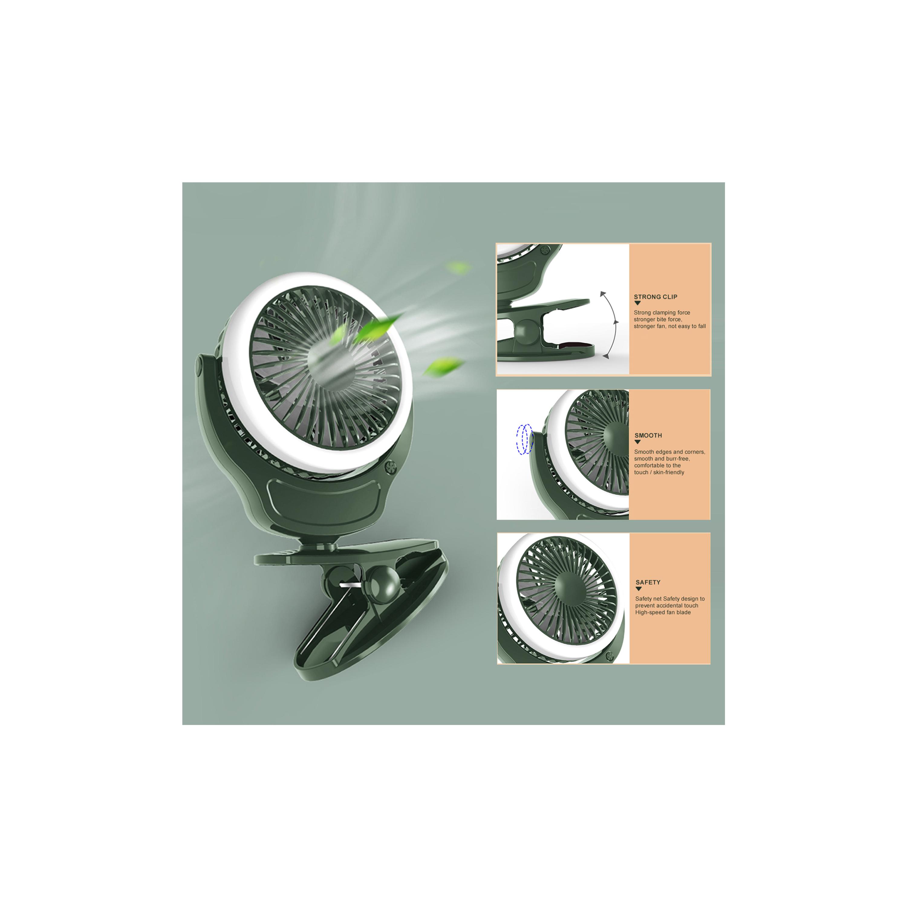 عربة أطفال من تيكنوم 2 في 1 مزودة بمروحة شحن يو إس بي مع إضاءة، أخضر-baby-gear-strollersandprams-accessories-image-6