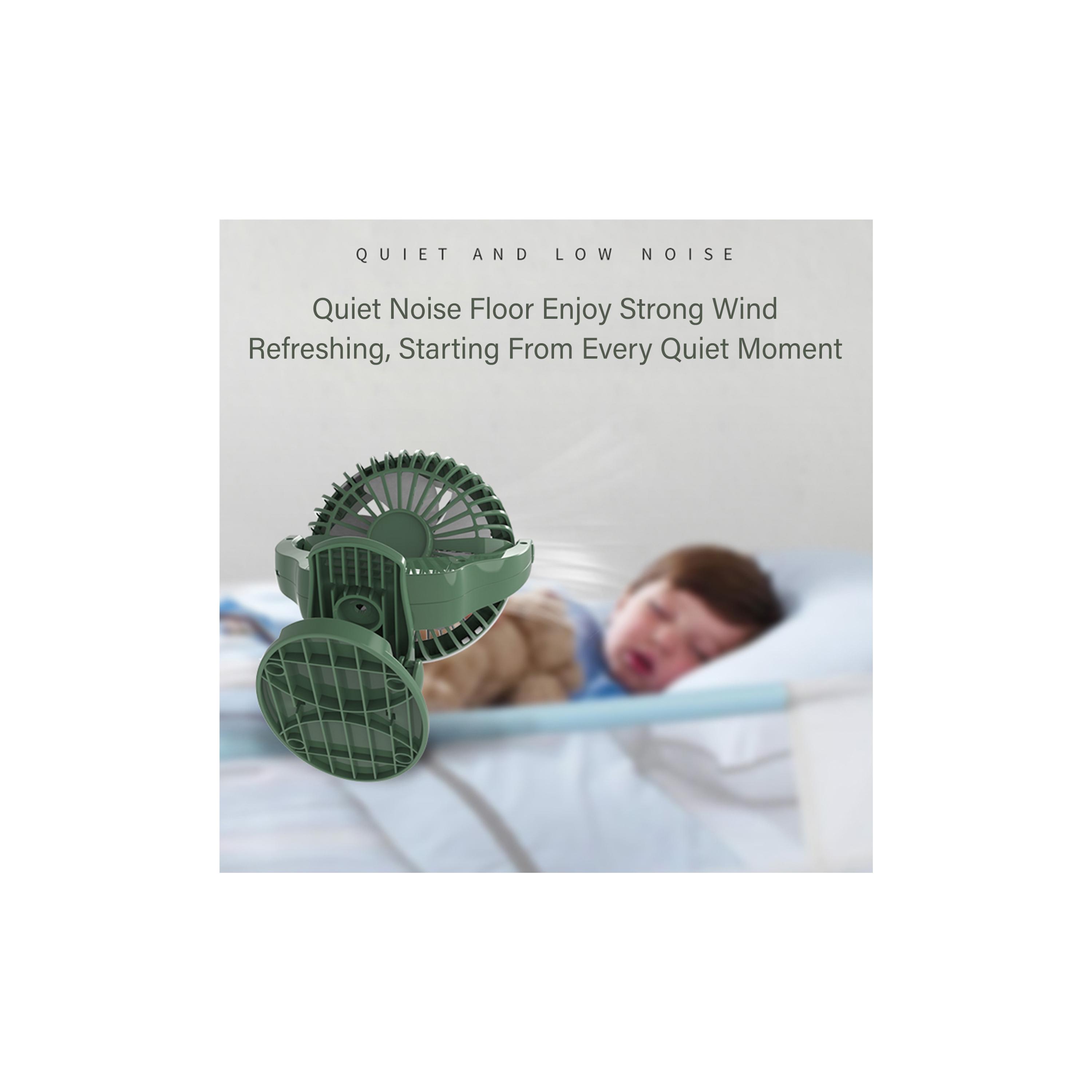 عربة أطفال من تيكنوم 2 في 1 مزودة بمروحة شحن يو إس بي مع إضاءة، أخضر-baby-gear-strollersandprams-accessories-image-5