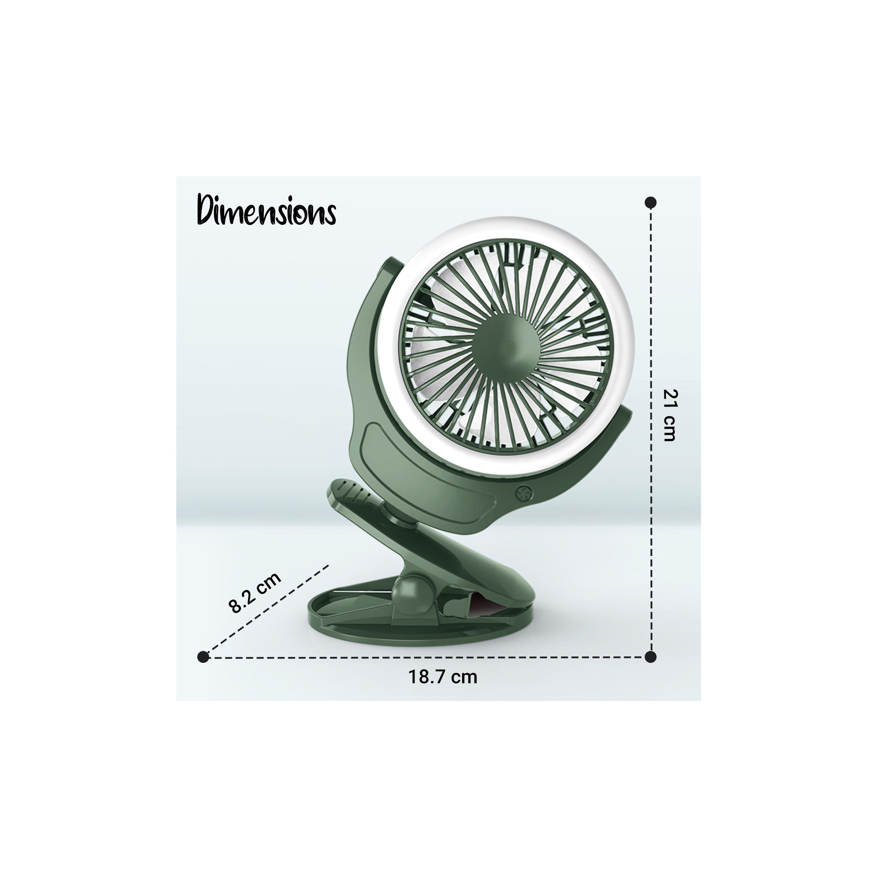 عربة أطفال من تيكنوم 2 في 1 مزودة بمروحة شحن يو إس بي مع إضاءة، أخضر-baby-gear-strollersandprams-accessories-image-3