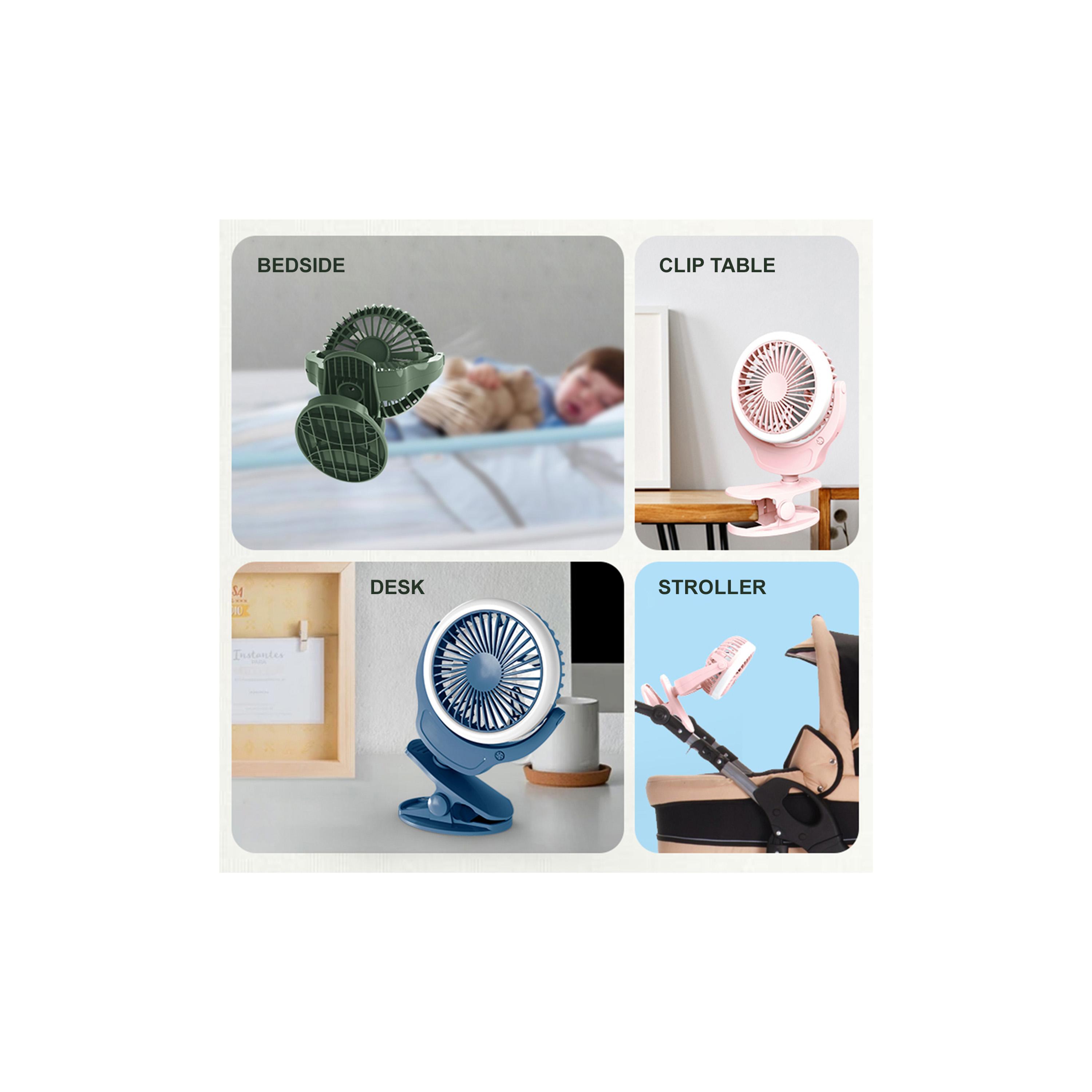 عربة أطفال من تيكنوم 2 في 1 مزودة بمروحة شحن يو إس بي مع إضاءة، أخضر-baby-gear-strollersandprams-accessories-image-1