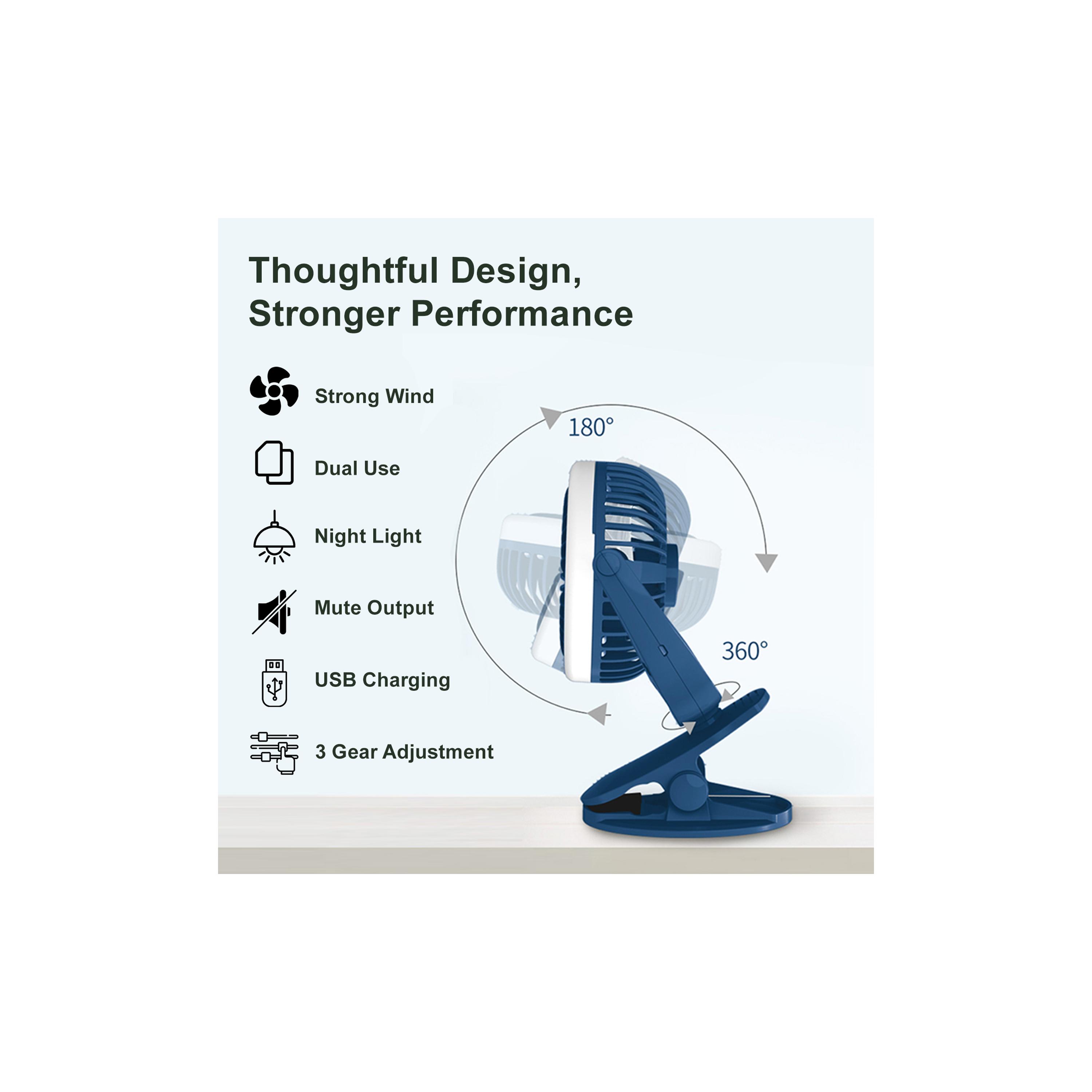 Teknum 2-In-1 Stroller Usb Charging Fan With Light, Blue-baby-gear-strollersandprams-accessories-image-5