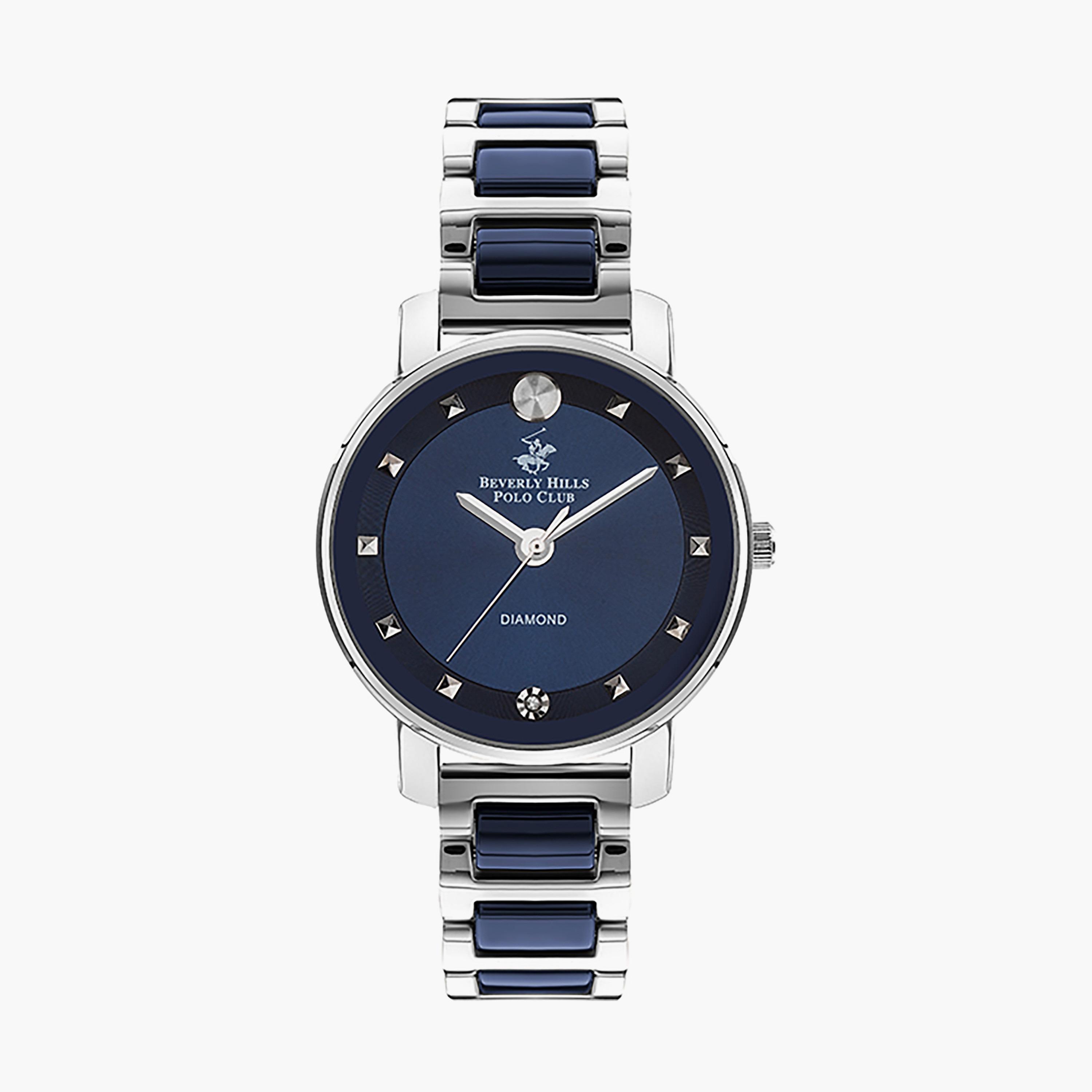 Beverly Hills Polo Club Women's Silver & Blue Analog Stainless Steel Strap Watch - BP3349X.390-women-watchesandjewellery-watches-image-1