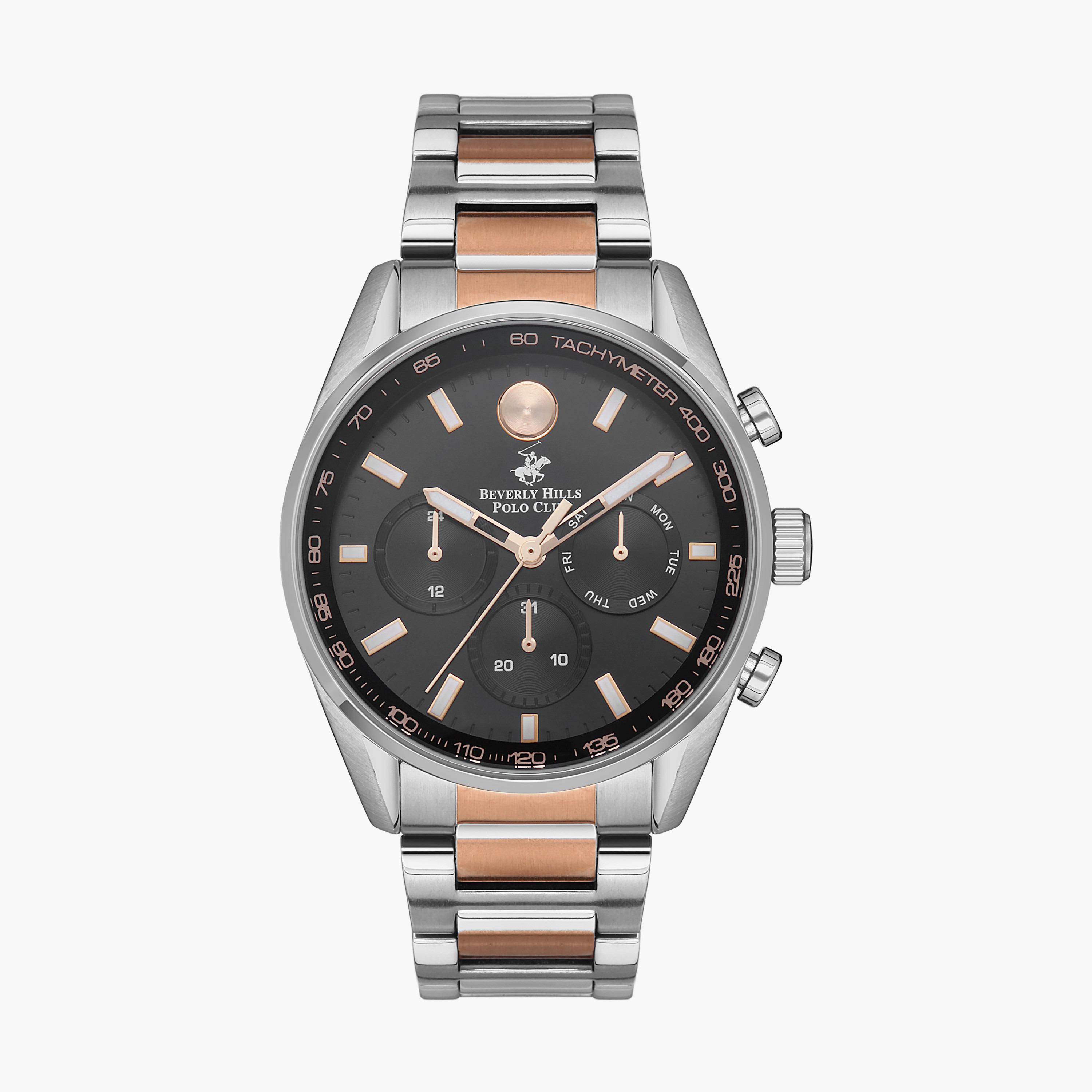 Beverly Hills Polo Club Men's Silver & Rose Gold Chronograph Stainless Steel Strap Watch - BP3311X.360-men-watchesandjewellery-watches-image-1