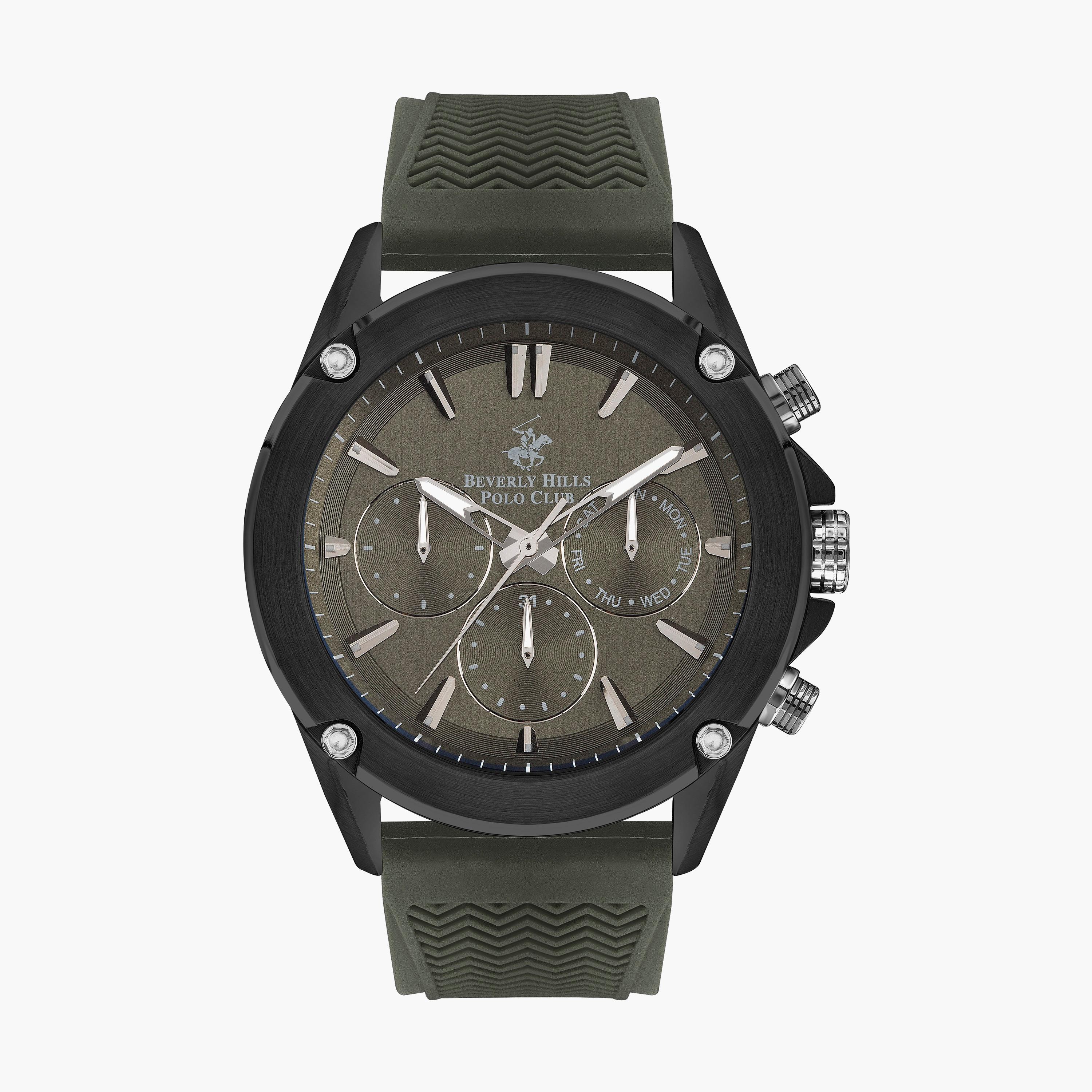 ساعة كرونوغراف من بيفرلي هيلز بولو كلوب بسوار سيليكون أخضر للرجال BP3324X.675-men-watchesandjewellery-watches-image-1