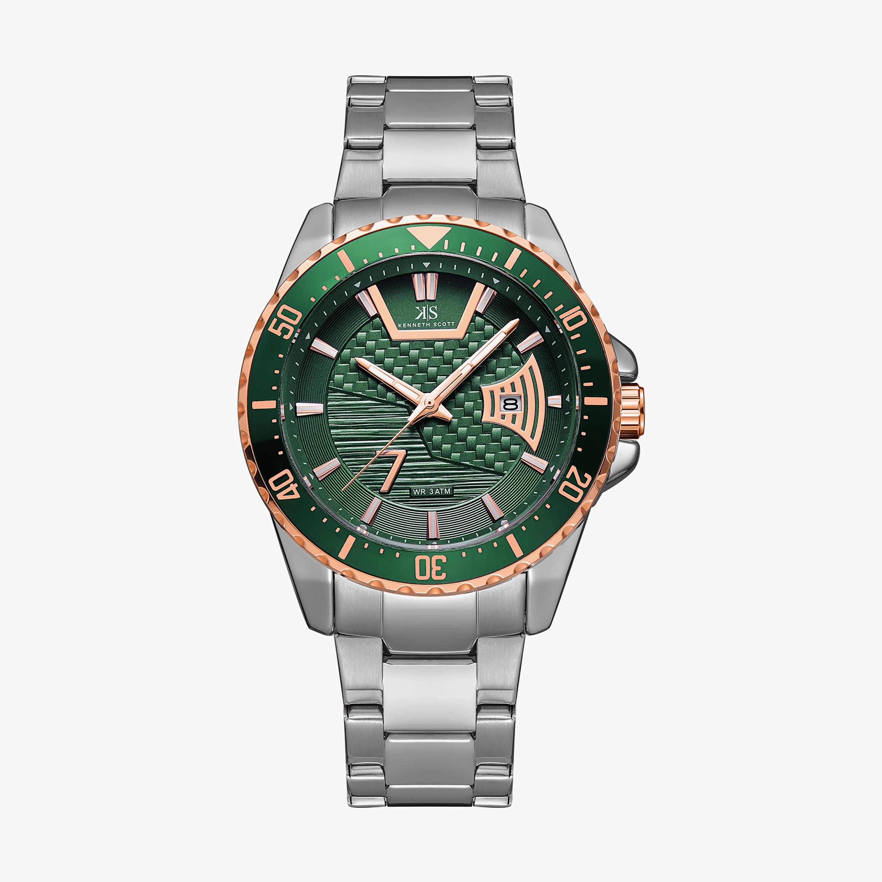 ساعة أنالوج فضية بسوار ستانلس ستيل من كينيث سكوت للرجال K22040-SBSH-men-watchesandjewellery-watches-image-1