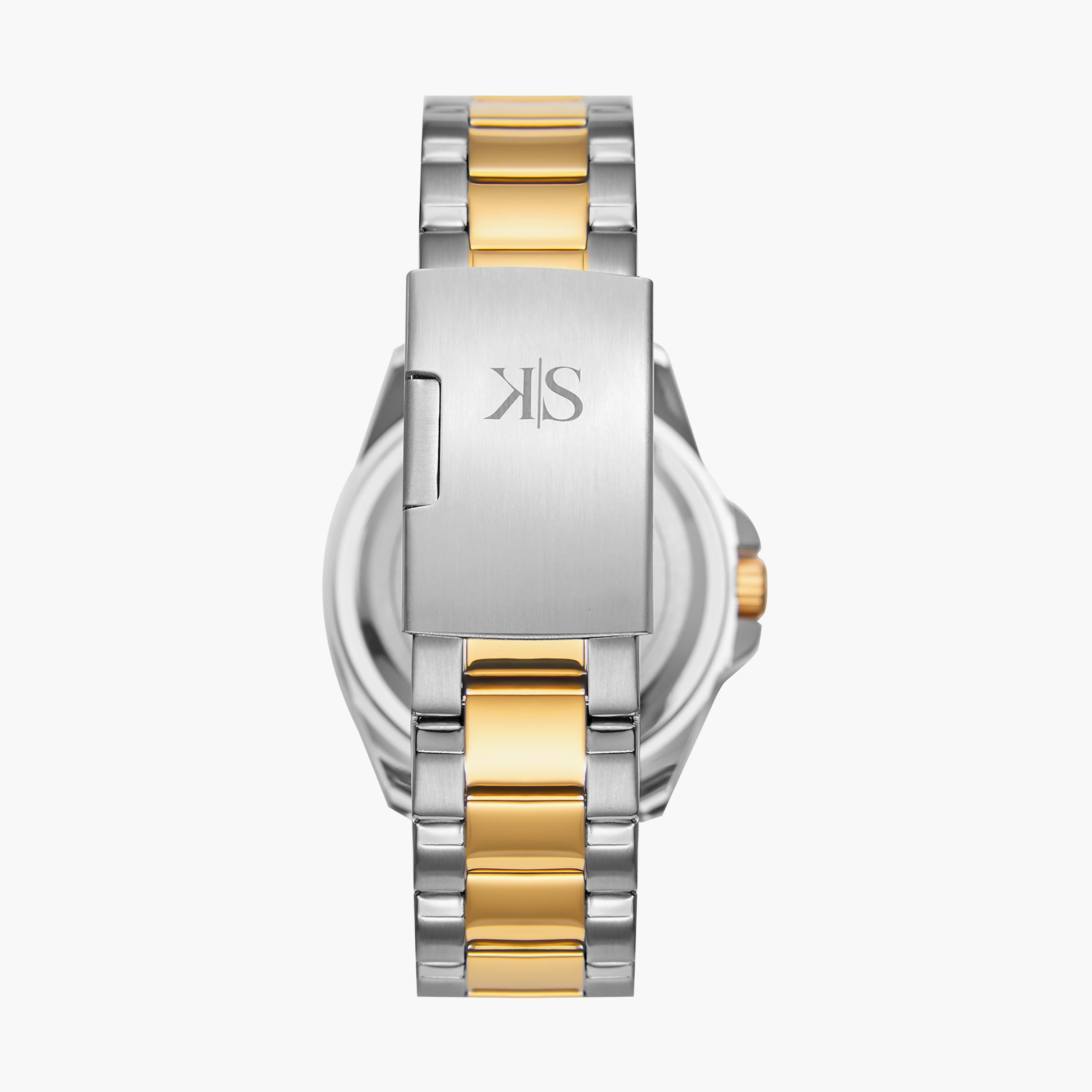 ساعة أنالوج فضية وذهبية بسوار ستانلس ستيل من كينيث سكوت للرجال K22040-TBTB-men-watchesandjewellery-watches-image-3