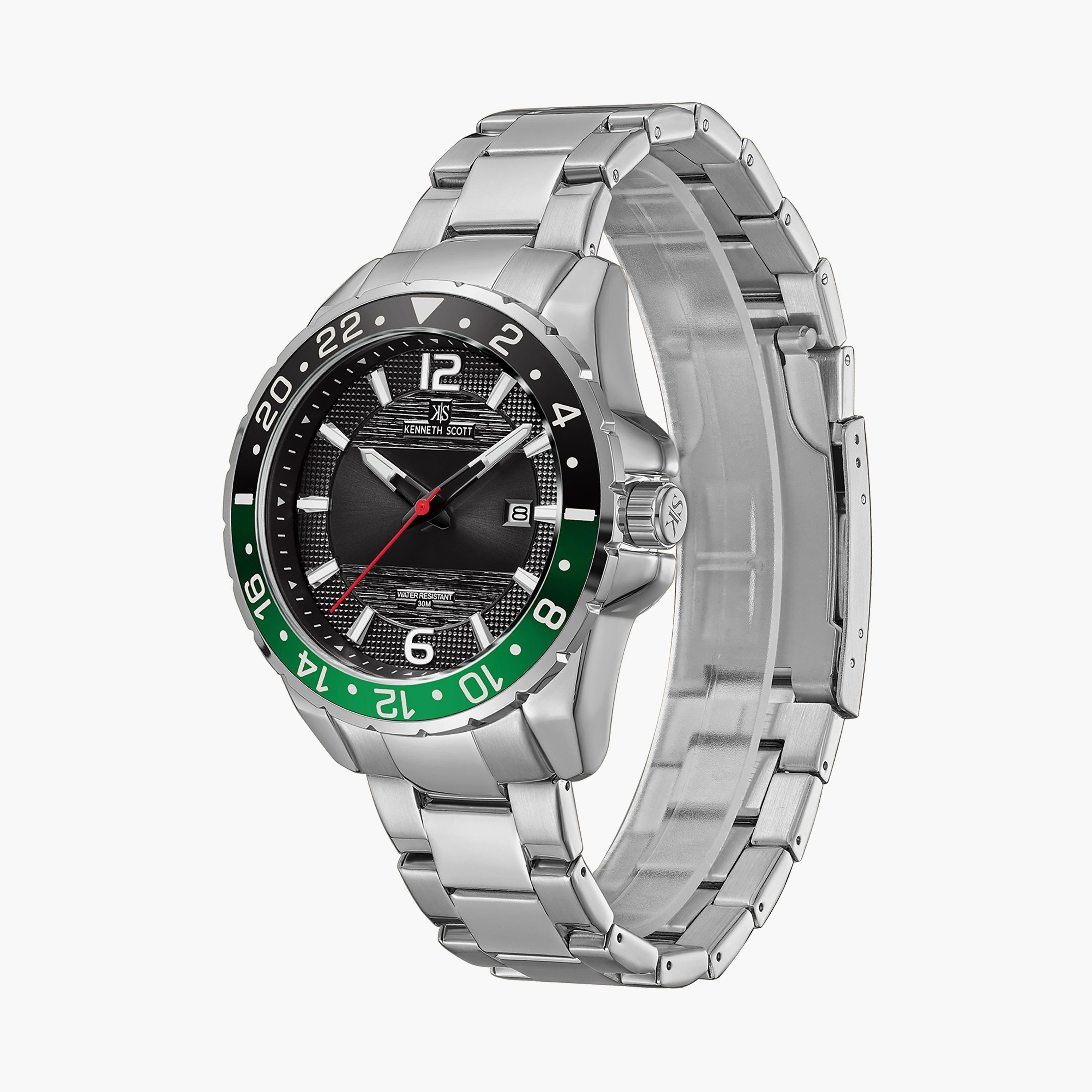 ساعة أنالوج فضية بسوار ستانلس ستيل من كينيث سكوت للرجال K22041-SBSBH-men-watchesandjewellery-watches-image-2