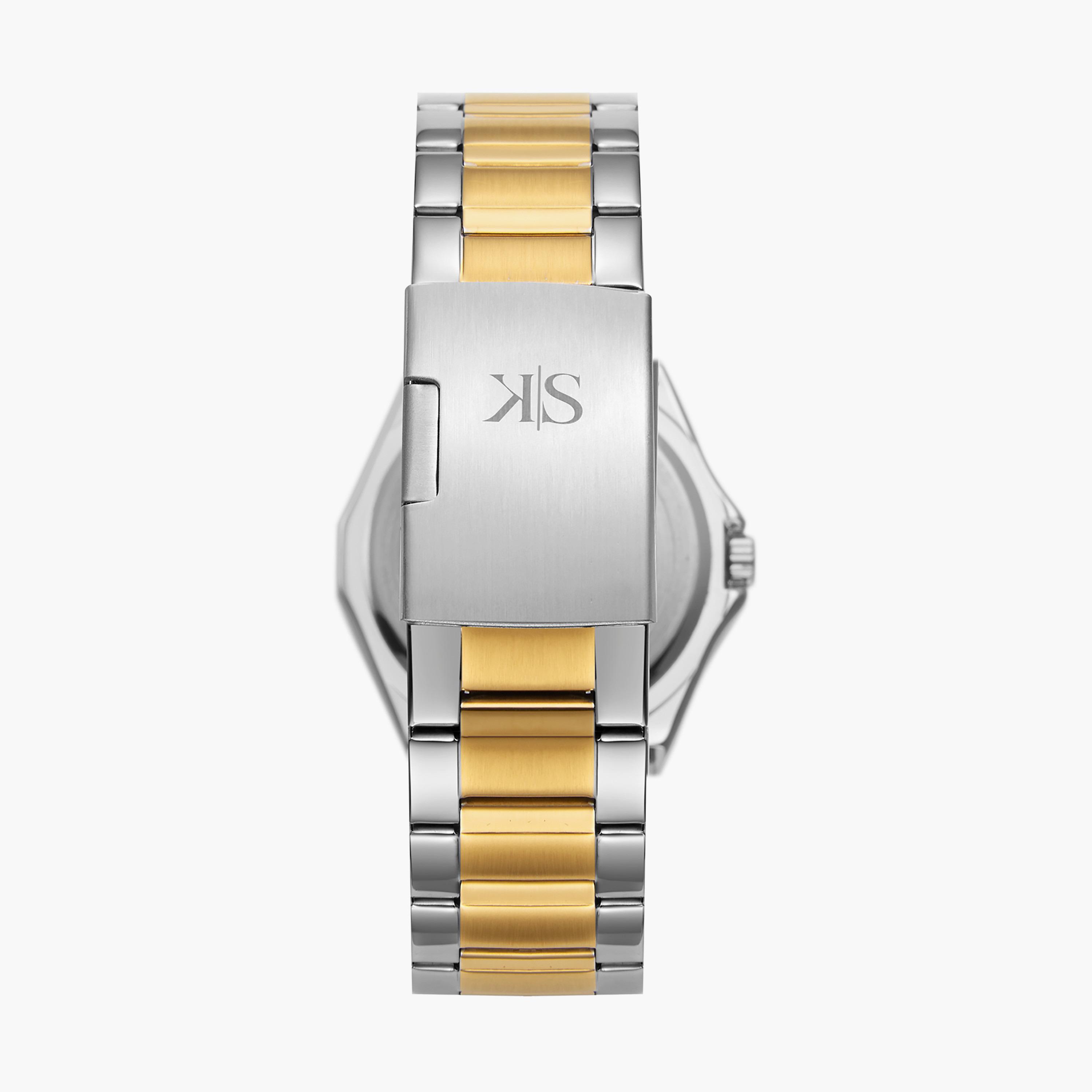 ساعة أنالوج فضية وذهبية بسوار ستانلس ستيل من كينيث سكوت للرجال K22044-TBTH-men-watchesandjewellery-watches-image-3