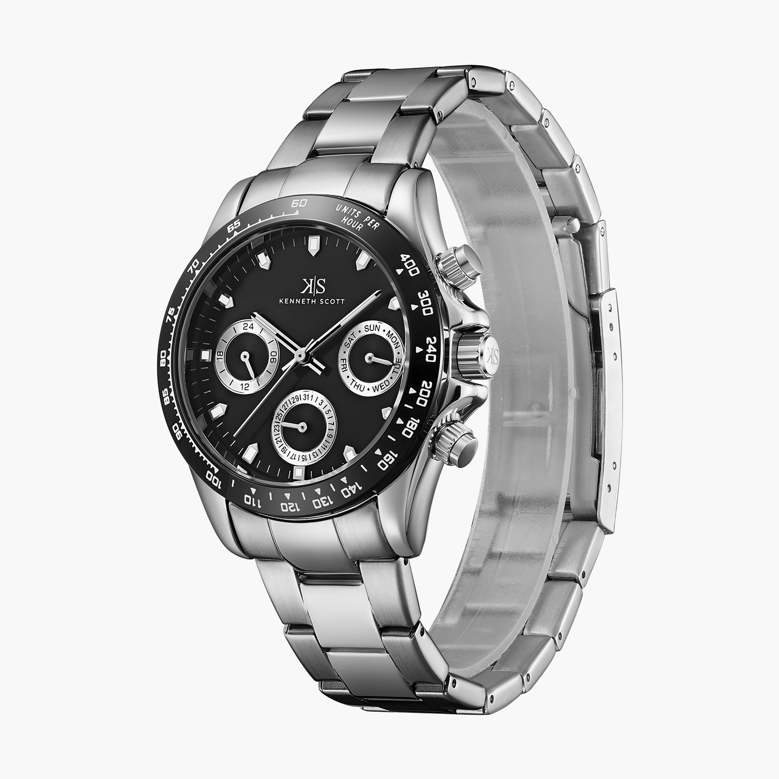 ساعة كرونوغراف فضية بسوار ستانلس ستيل من كينيث سكوت K22142-SBSB-men-watchesandjewellery-watches-image-2
