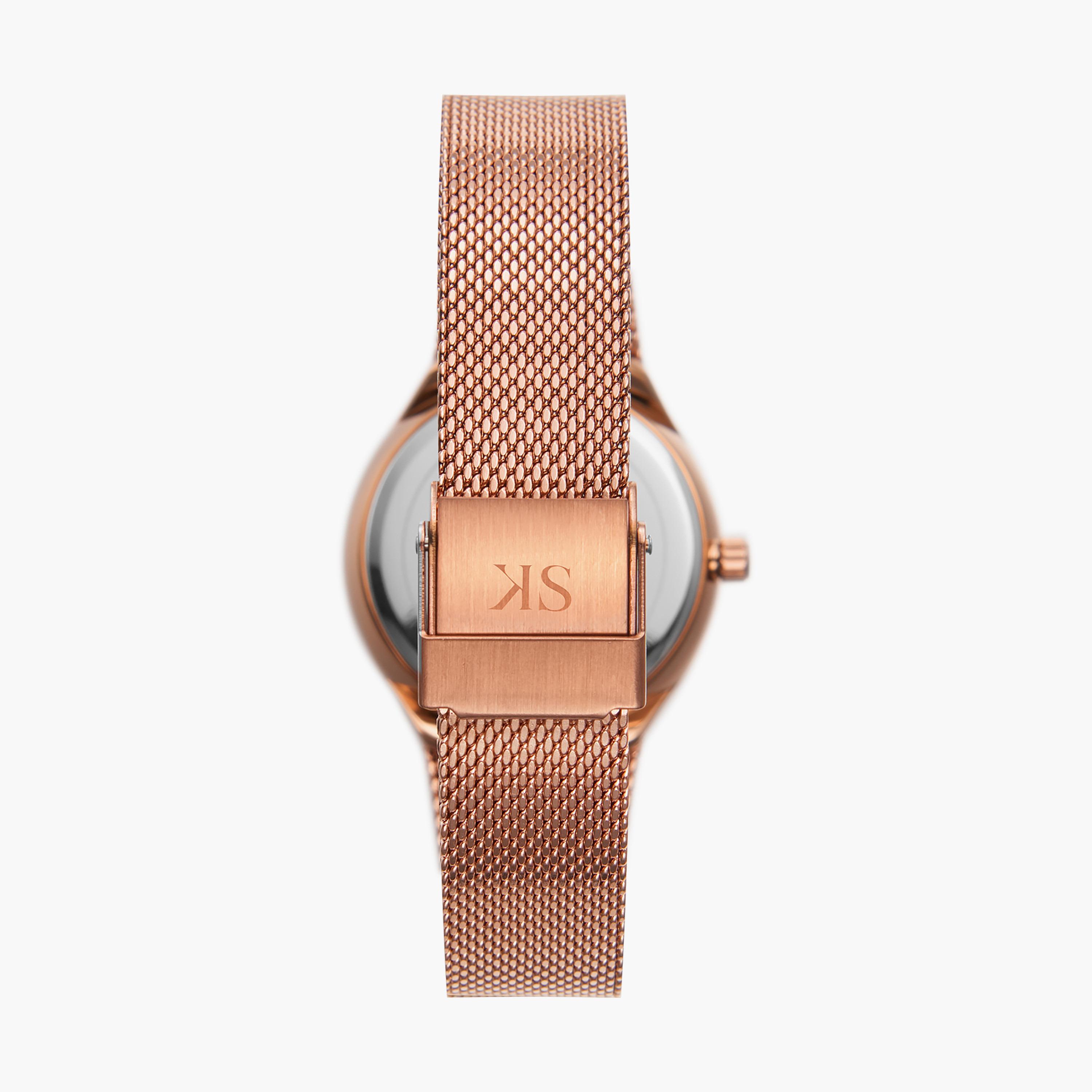 ساعة أنالوج ذهبية وردية بسوار ستانلس ستيل من كينيث سكوت K22537-RMKK-women-watchesandjewellery-watches-image-3