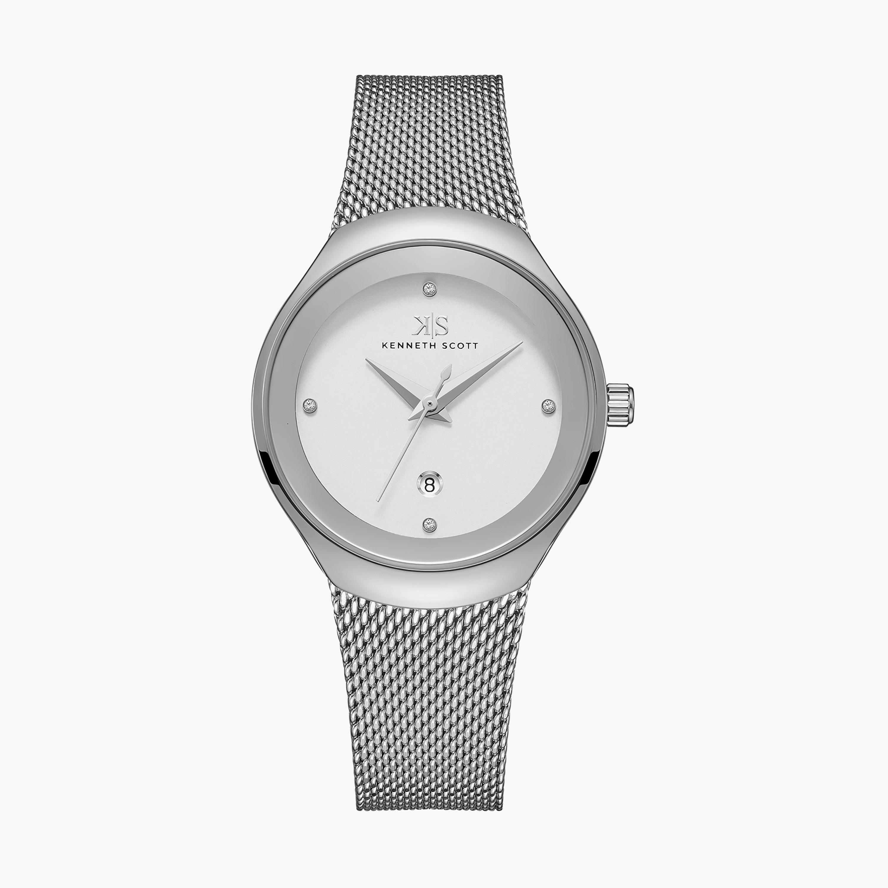 ساعة أنالوج فضية بسوار ستانلس ستيل من كينيث سكوت K22537-SMSW-women-watchesandjewellery-watches-image-1