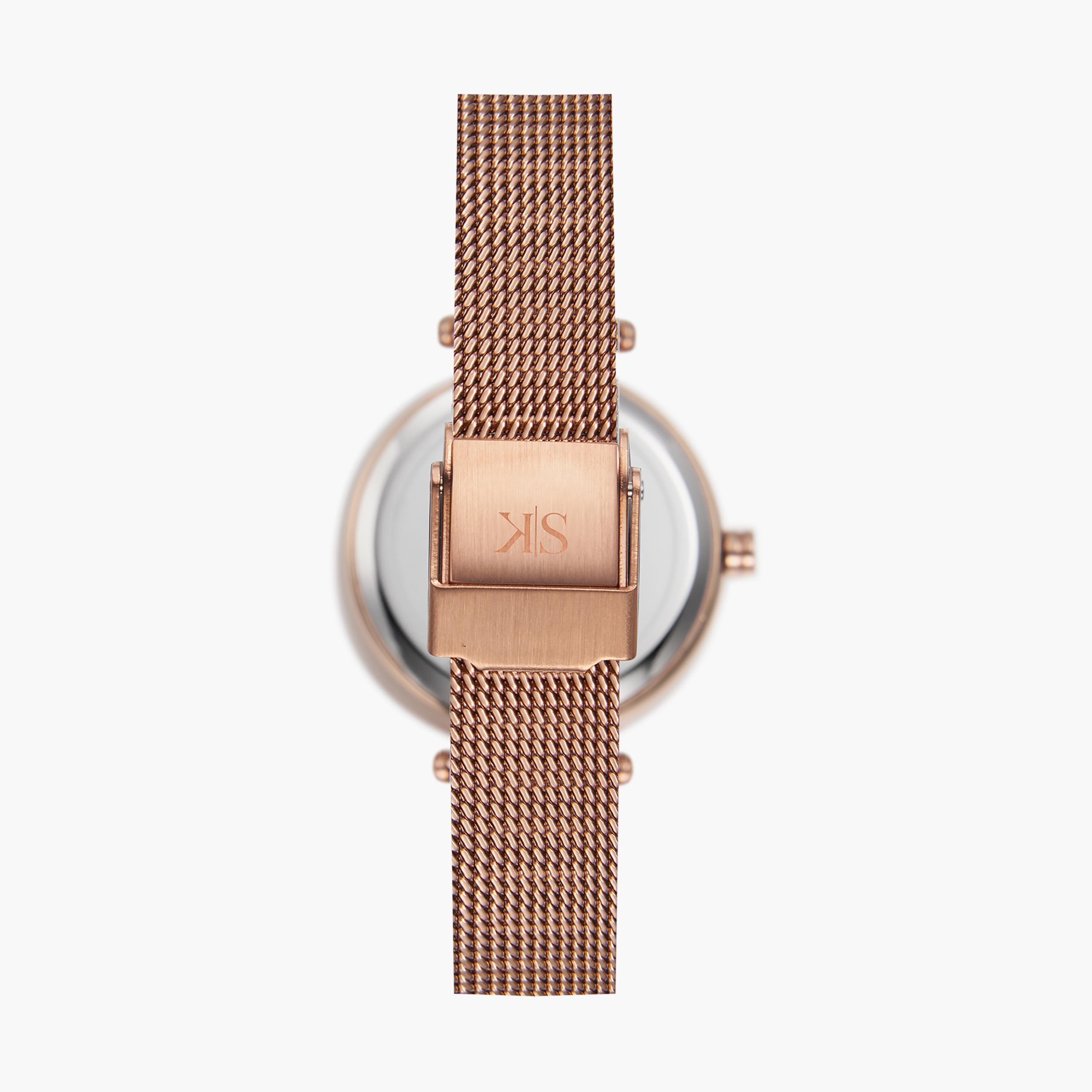 ساعة أنالوج ذهبية وردية بسوار ستانلس ستيل من كينيث سكوت K22538-RMKH-women-watchesandjewellery-watches-image-3