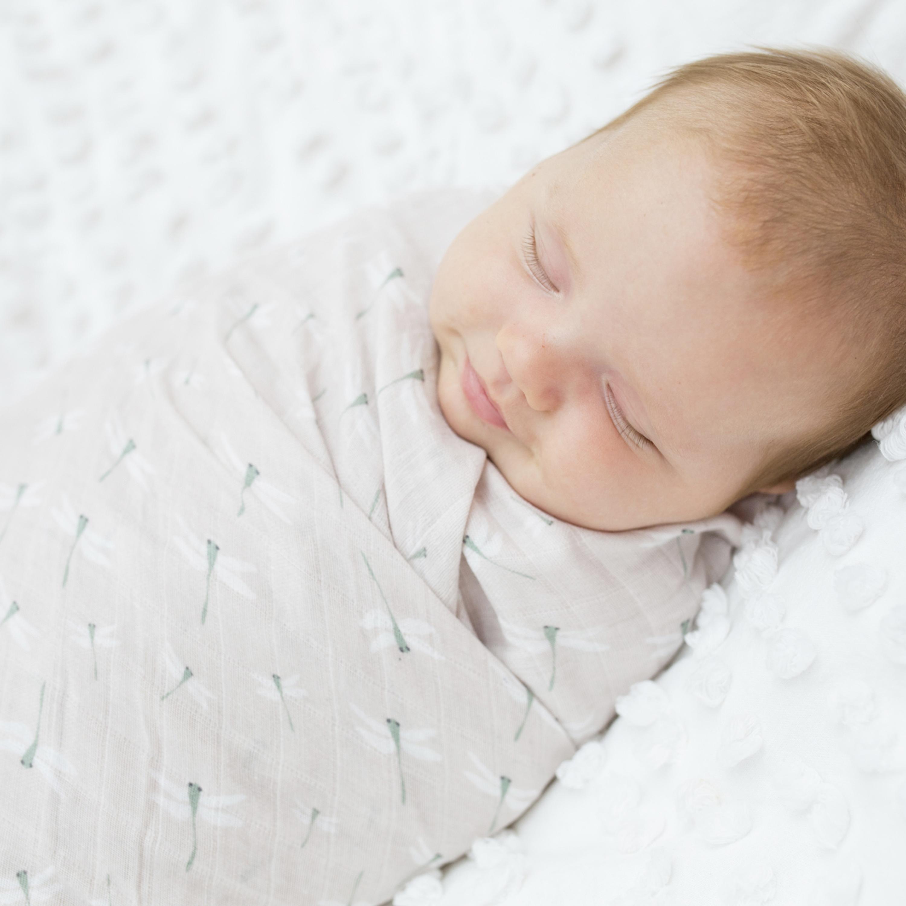 Lulujo 2-Piece Cotton Swaddles, Floral & Dragonfly-baby-nursery-blanketsandswaddles-swaddlesandsleepingbags-image-6