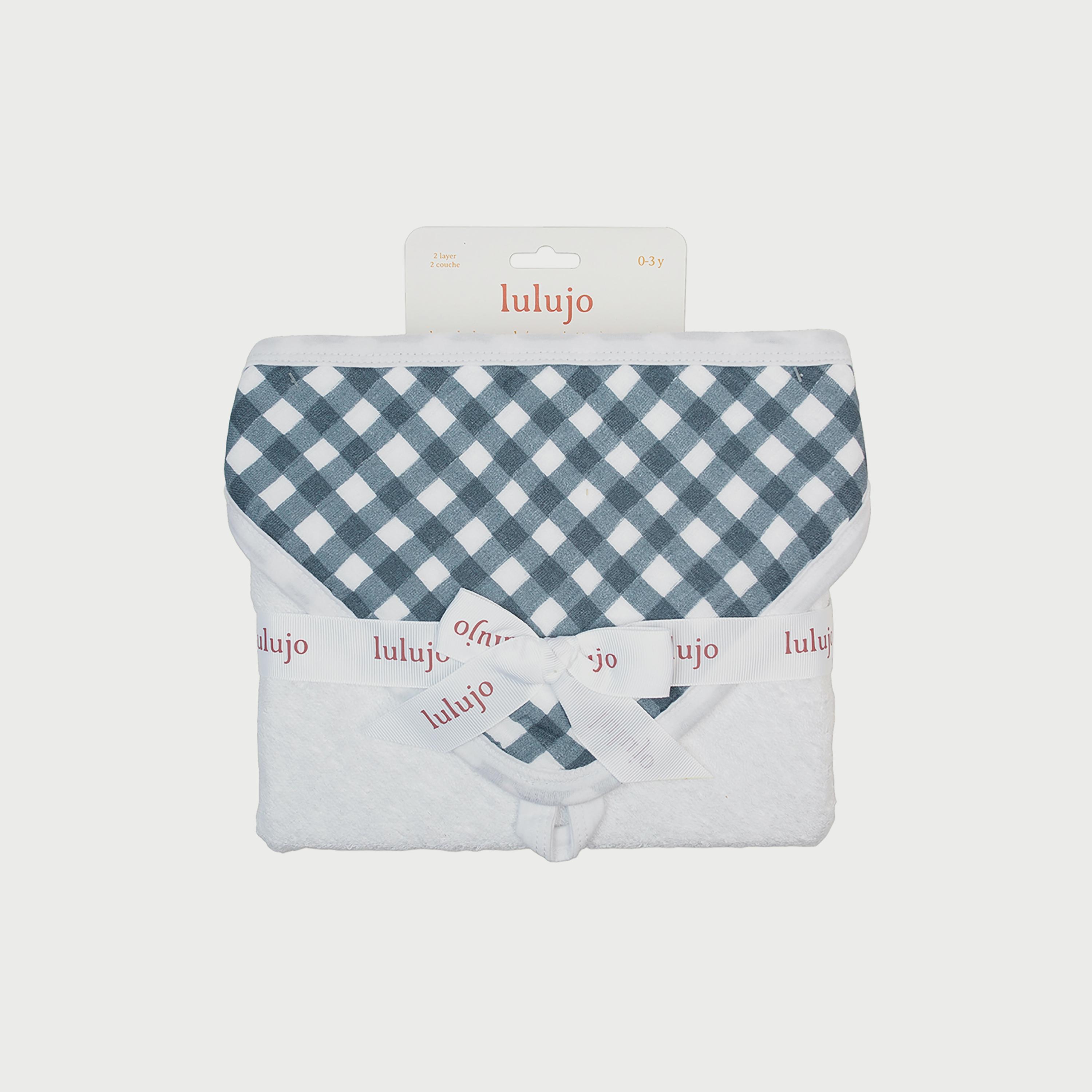 منشفة للرضّع بقبّعة من لولوچو بيبي - نيفي جينجهام - 25x25x5 سم-baby-bathandcare-towels-image-5