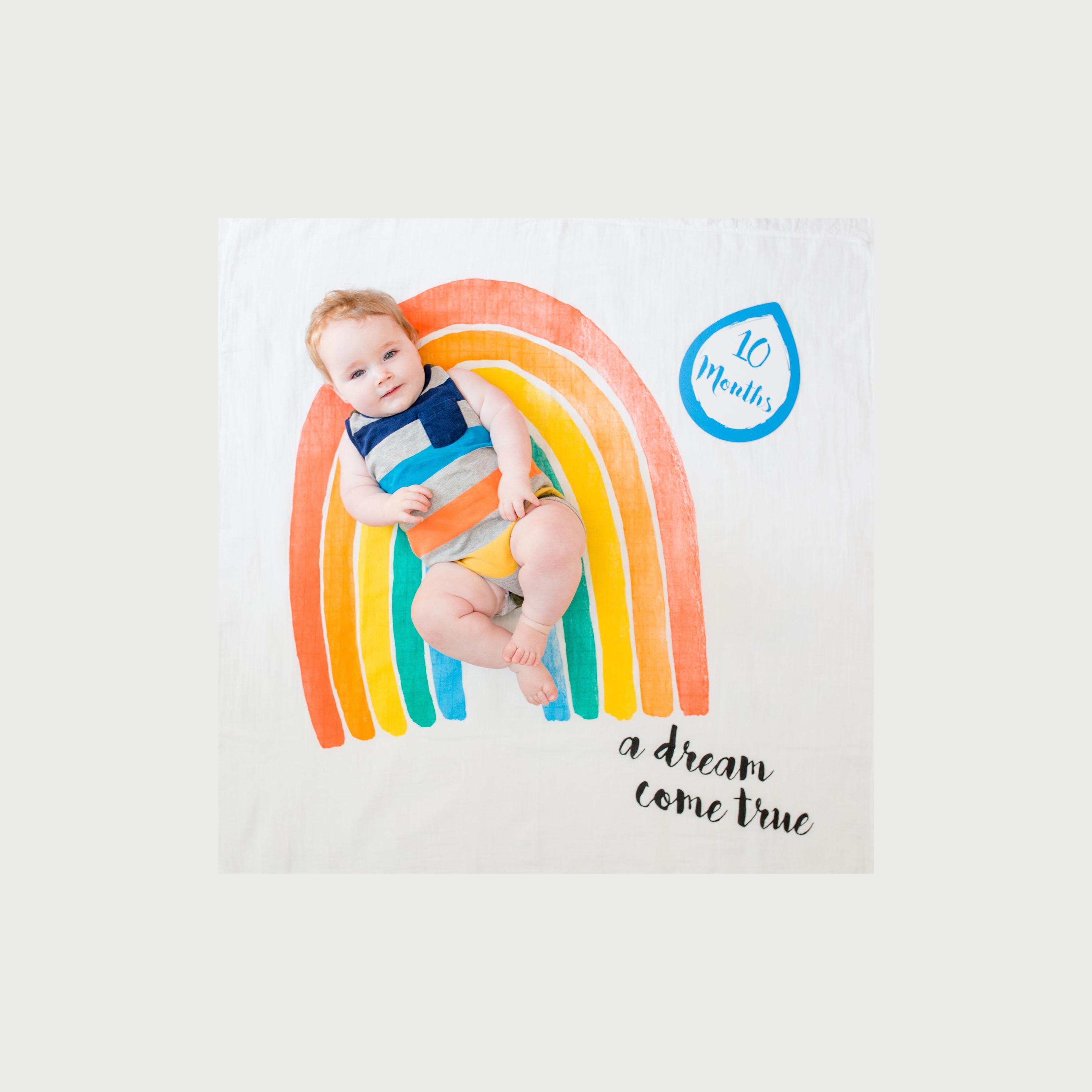 Lulujo Baby's First Year Milestone Blanket & Cards Set, A Dream Come True-baby-nursery-blanketsandswaddles-blanketsandquilts-image-2