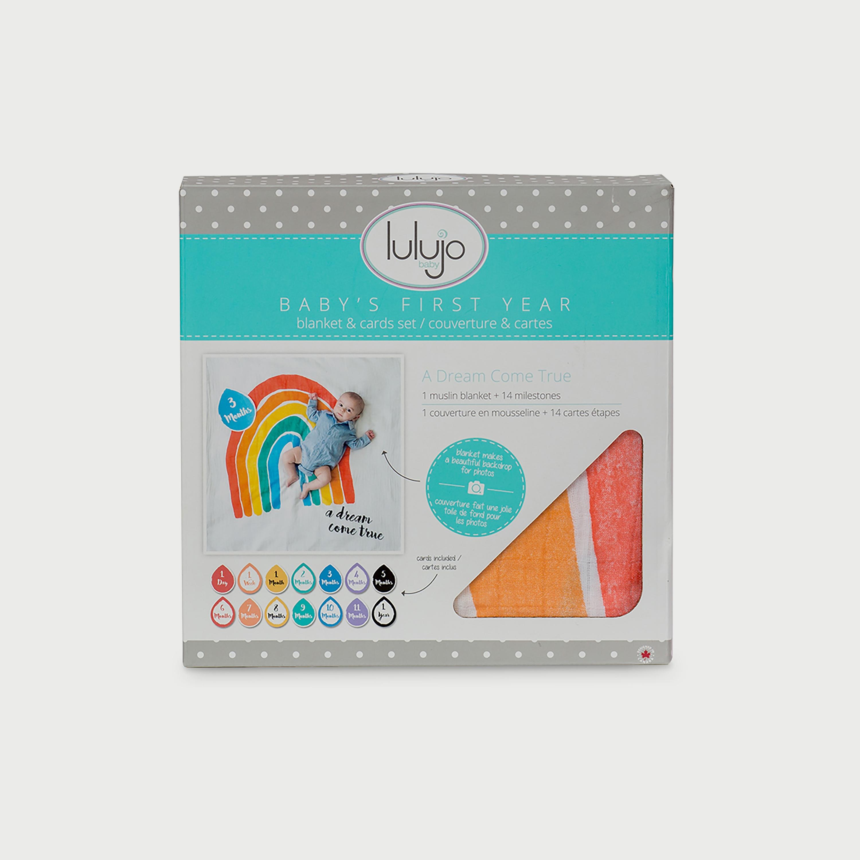 Lulujo Baby's First Year Milestone Blanket & Cards Set, A Dream Come True-baby-nursery-blanketsandswaddles-blanketsandquilts-image-5