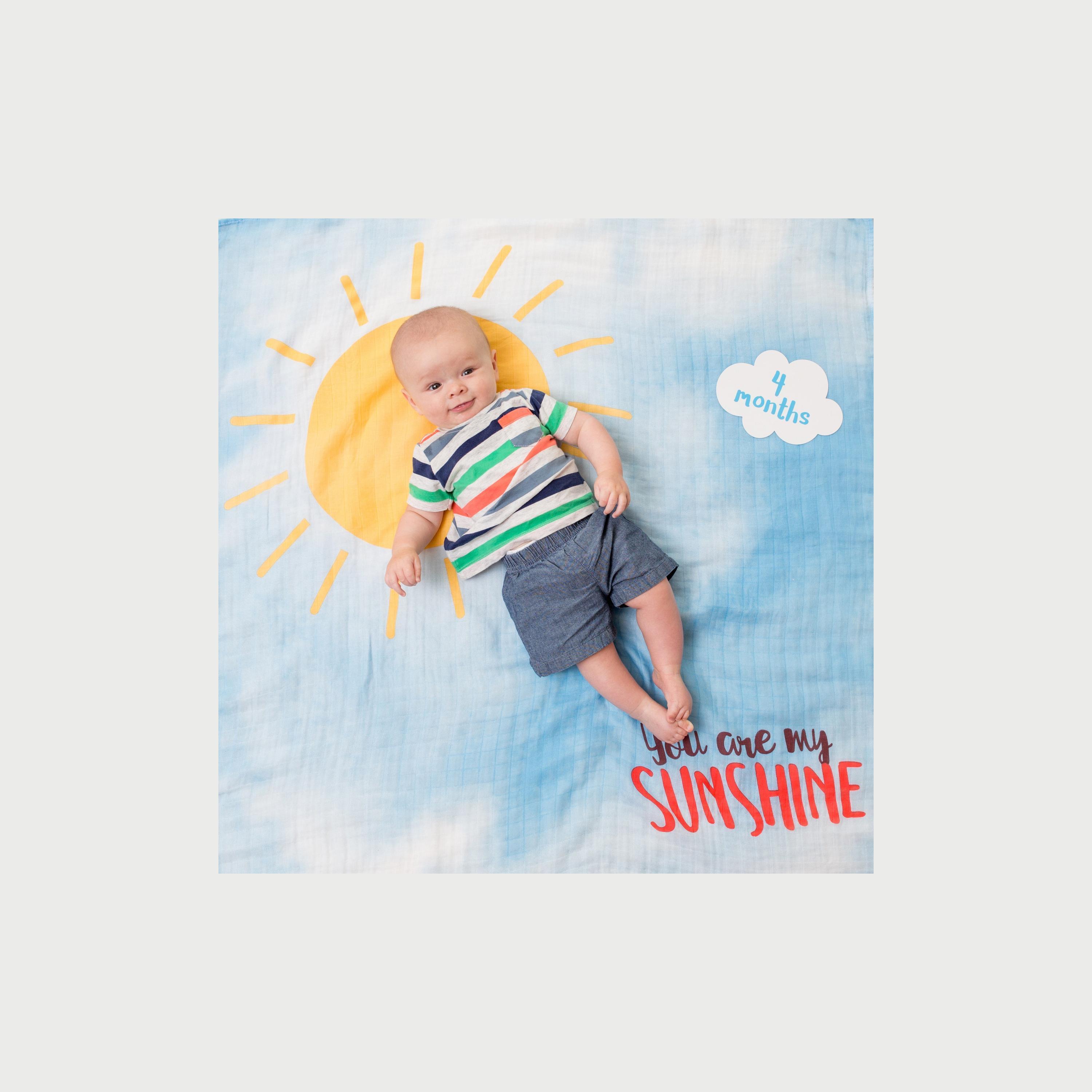 Lulujo Baby's First Year Milestone Blanket & Cards Set, You Are My Sunshine-baby-nursery-blanketsandswaddles-blanketsandquilts-image-4