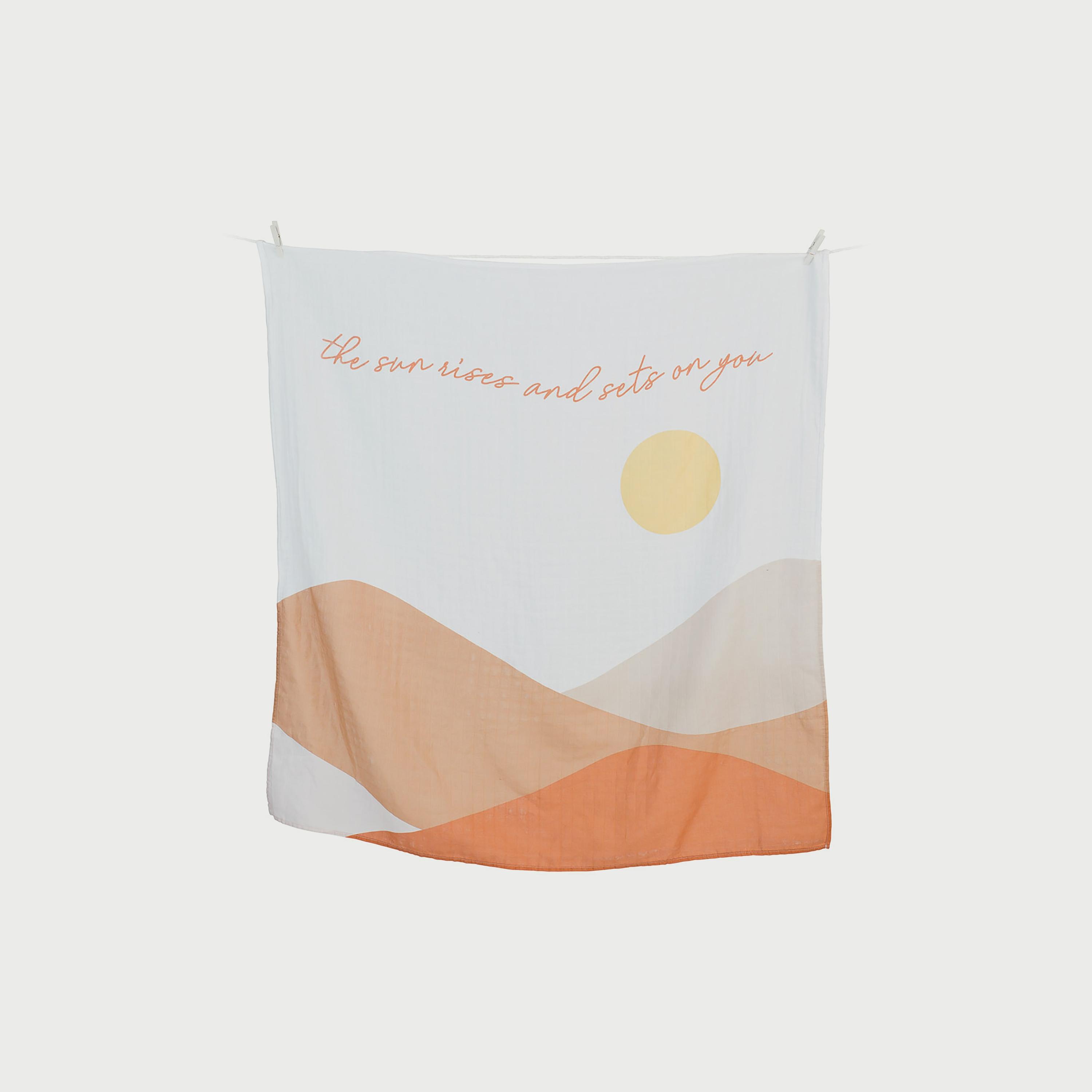 Lulujo Baby's First Year Milestone Blanket & Cards Set, Sun Rise-baby-nursery-blanketsandswaddles-blanketsandquilts-image-1