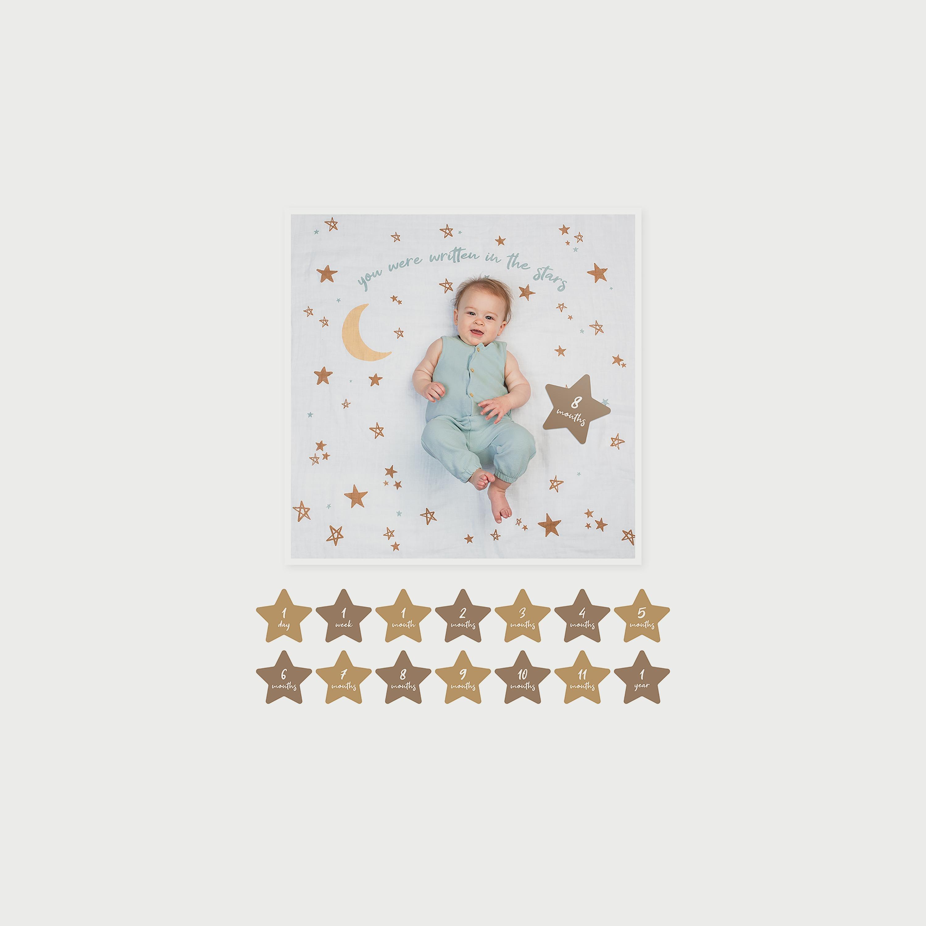 مجموعة بطانية ولاصقات قياس العمر للتصوير من لولوجو، طبعة كتابية-baby-nursery-blanketsandswaddles-blanketsandquilts-image-3