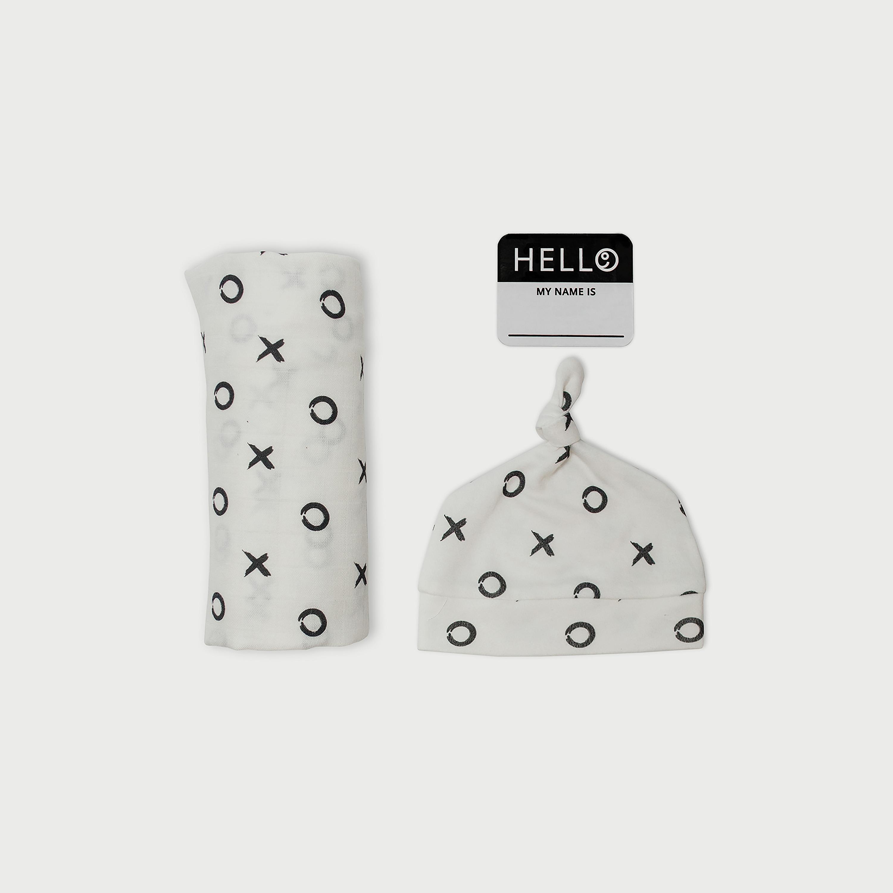 Lulujo Hello World Set, Bamboo Hat + Swaddle blanket, XO-baby-nursery-blanketsandswaddles-swaddlesandsleepingbags-image-5