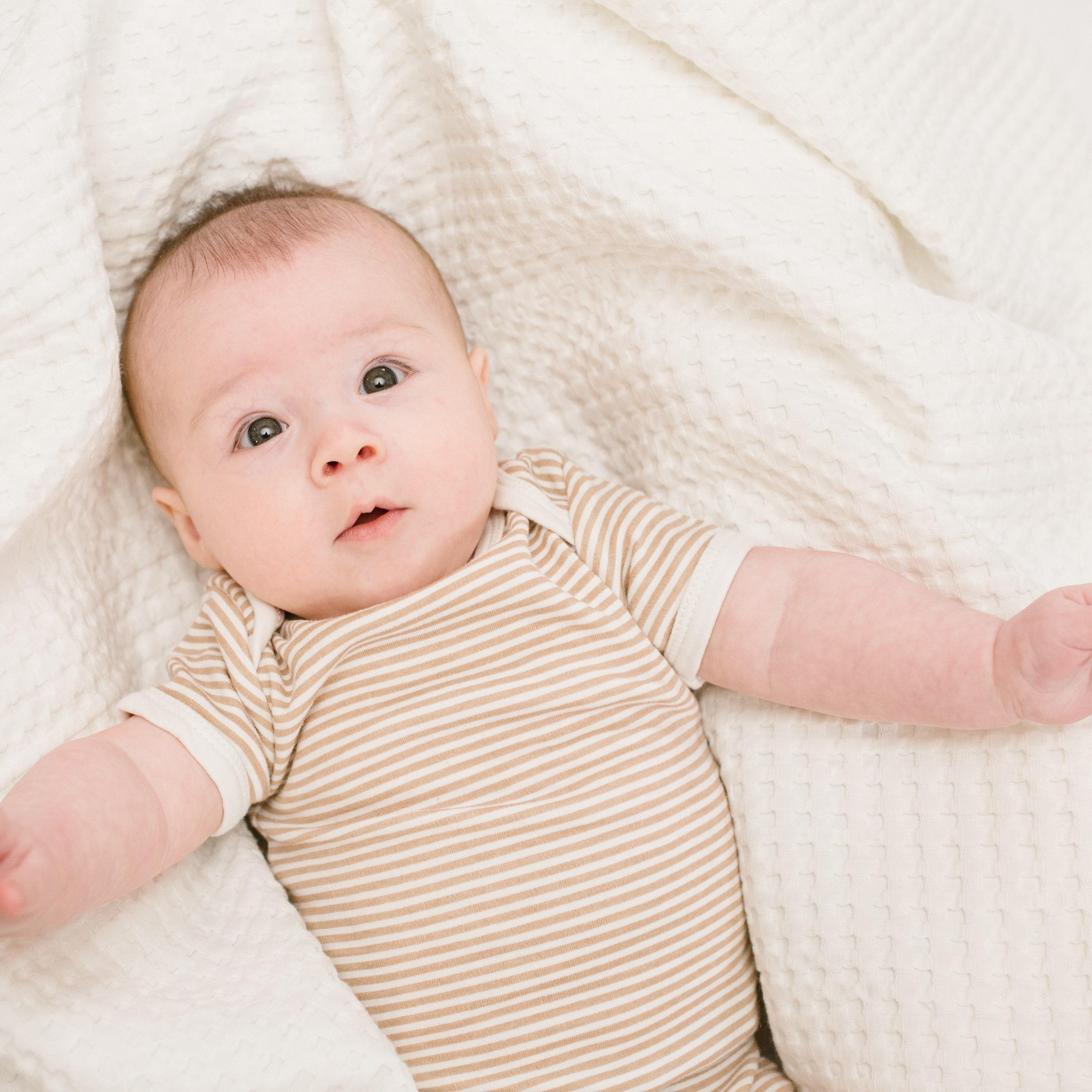 Lulujo Waffle Blanket, 100cm x 80cm, Cream Vanilla-baby-nursery-blanketsandswaddles-blanketsandquilts-image-2