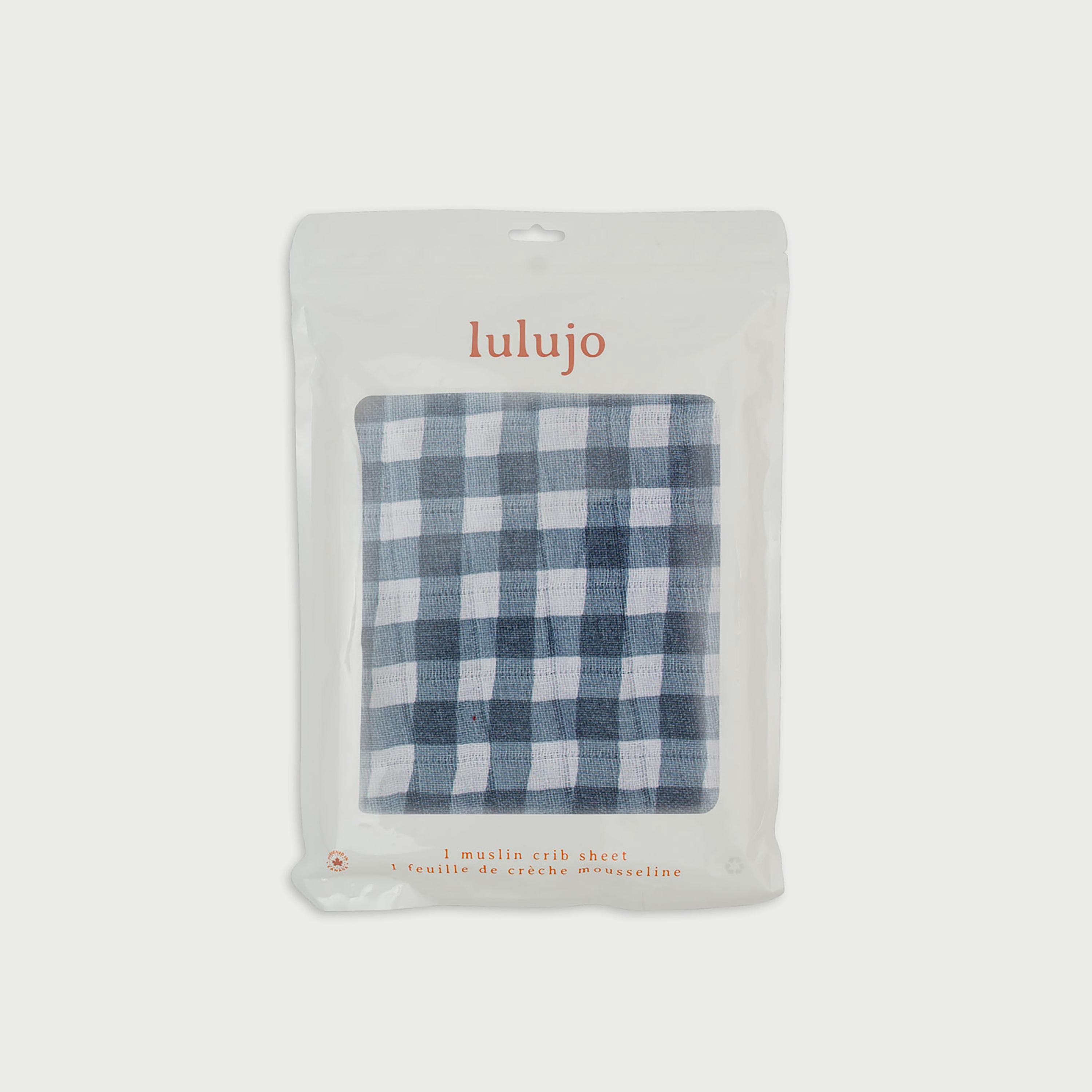 Navy gingham 2025 crib sheet