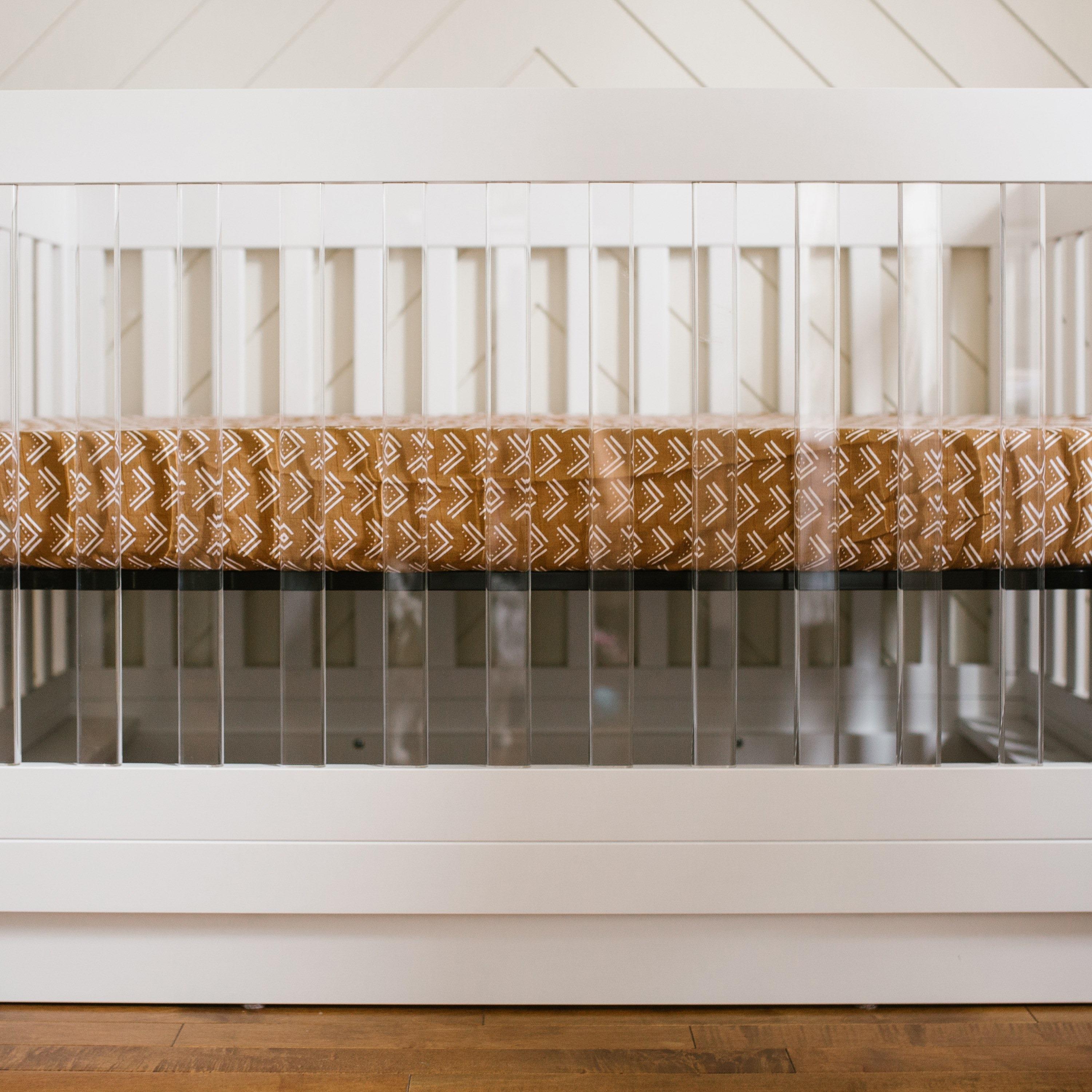 Lulujo Muslin Crib Sheet, 135cm x 70cm, Mudcloth-baby-nursery-babybedding-image-3