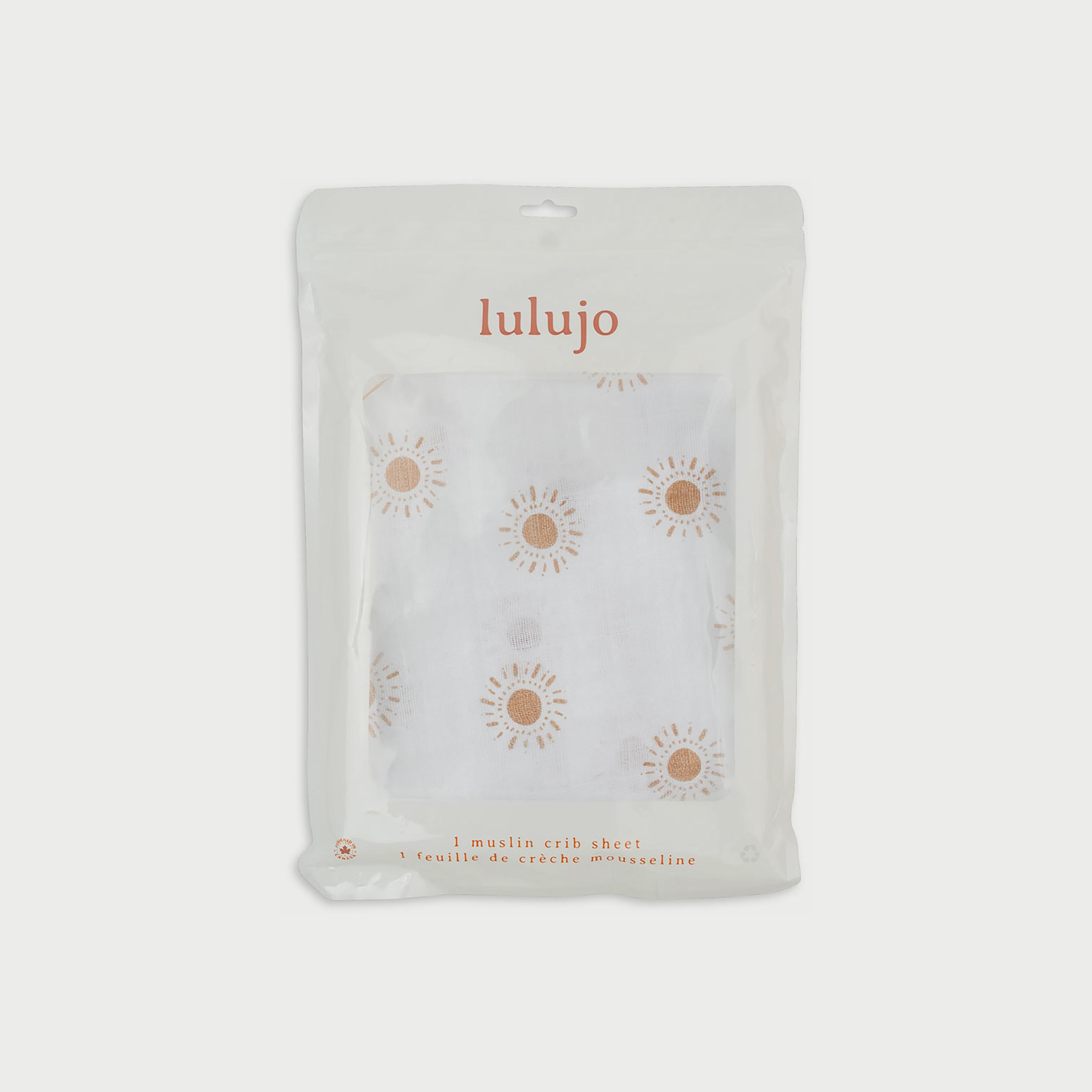 Lulujo Muslin Crib Sheet, 135cm x 70cm, Suns-baby-nursery-babybedding-image-1