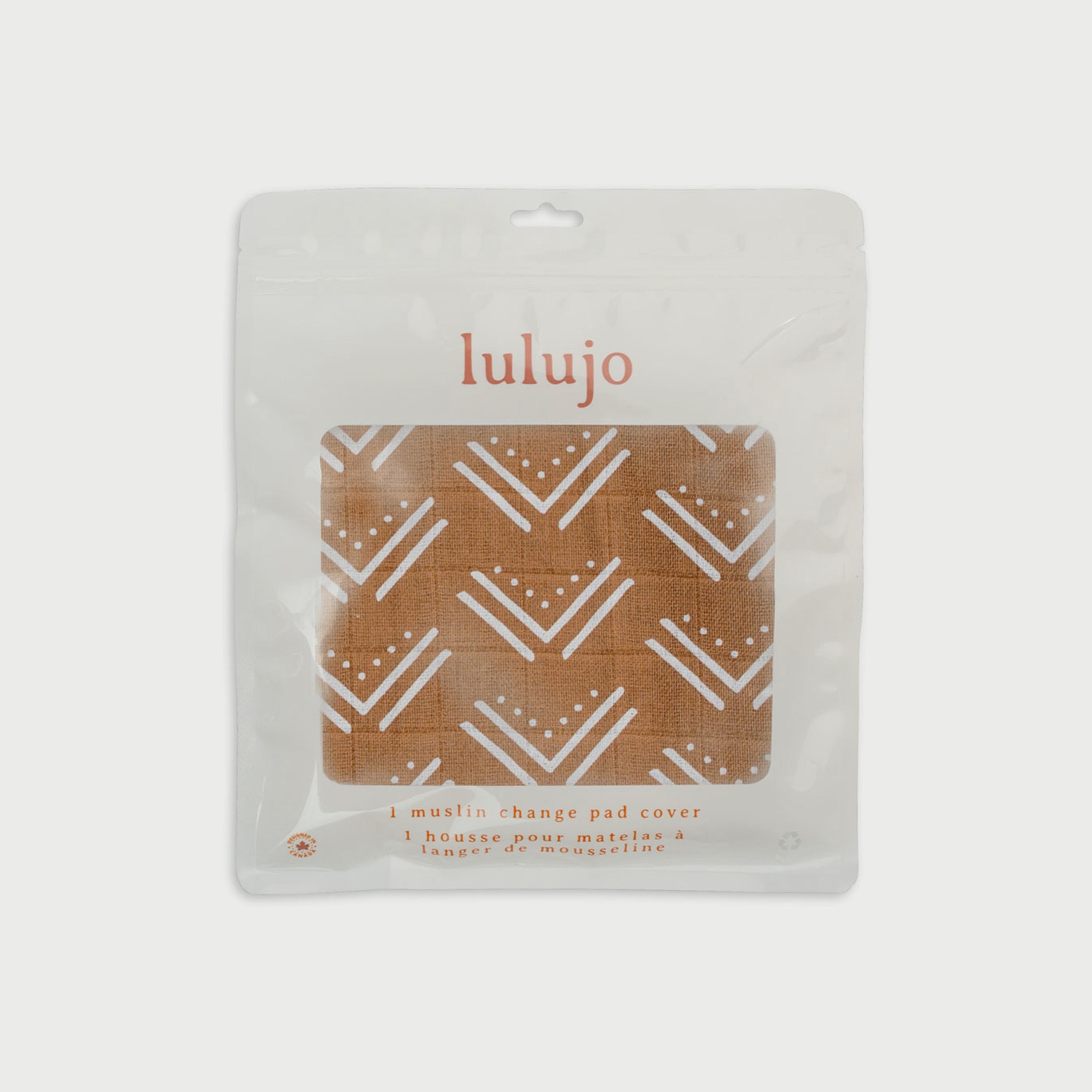 Lulujo Muslin Change Pad Cover, 80cm x 40cm, Mudcloth-baby-diapering-changingmats-image-1