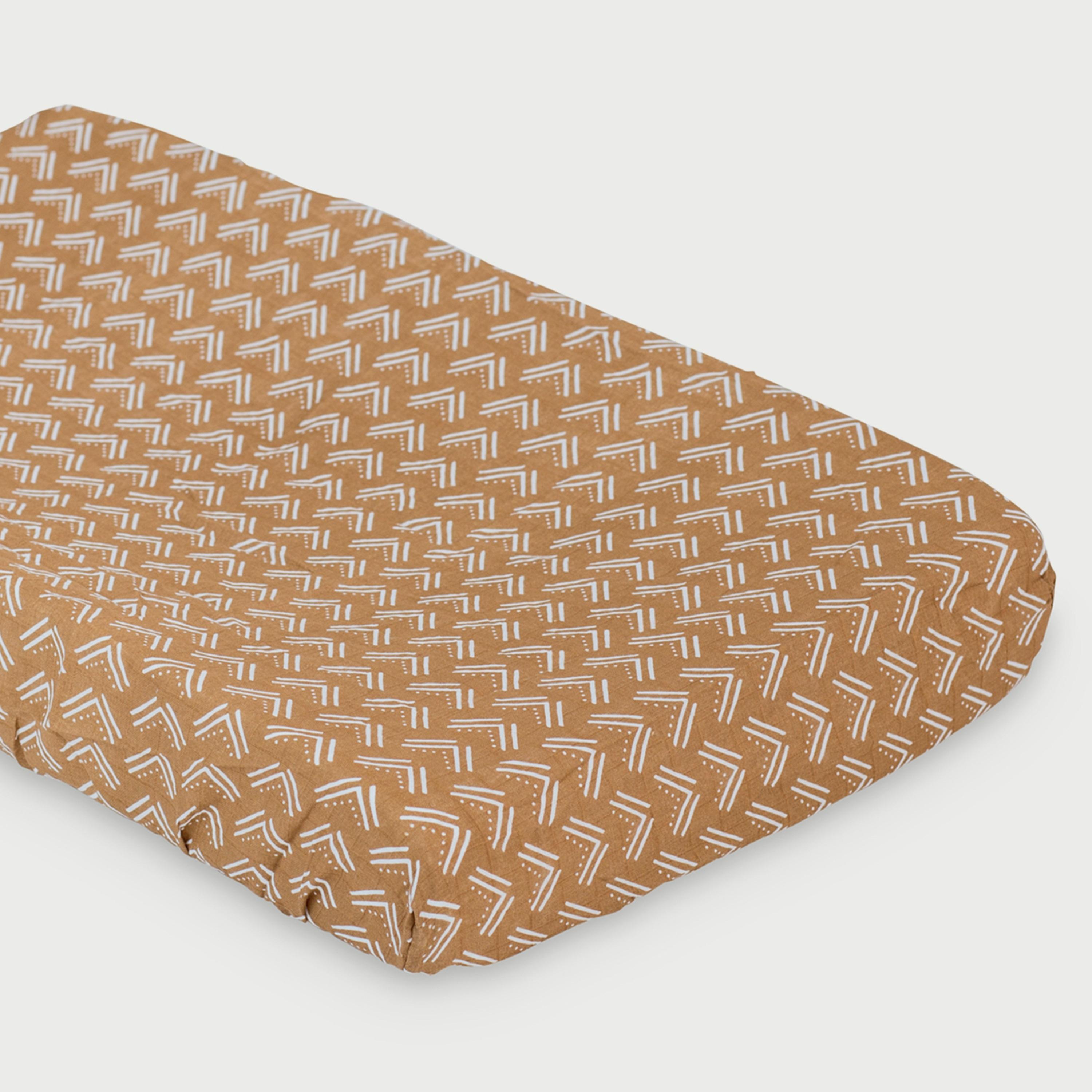 Lulujo Muslin Change Pad Cover, 80cm x 40cm, Mudcloth-baby-diapering-changingmats-image-4