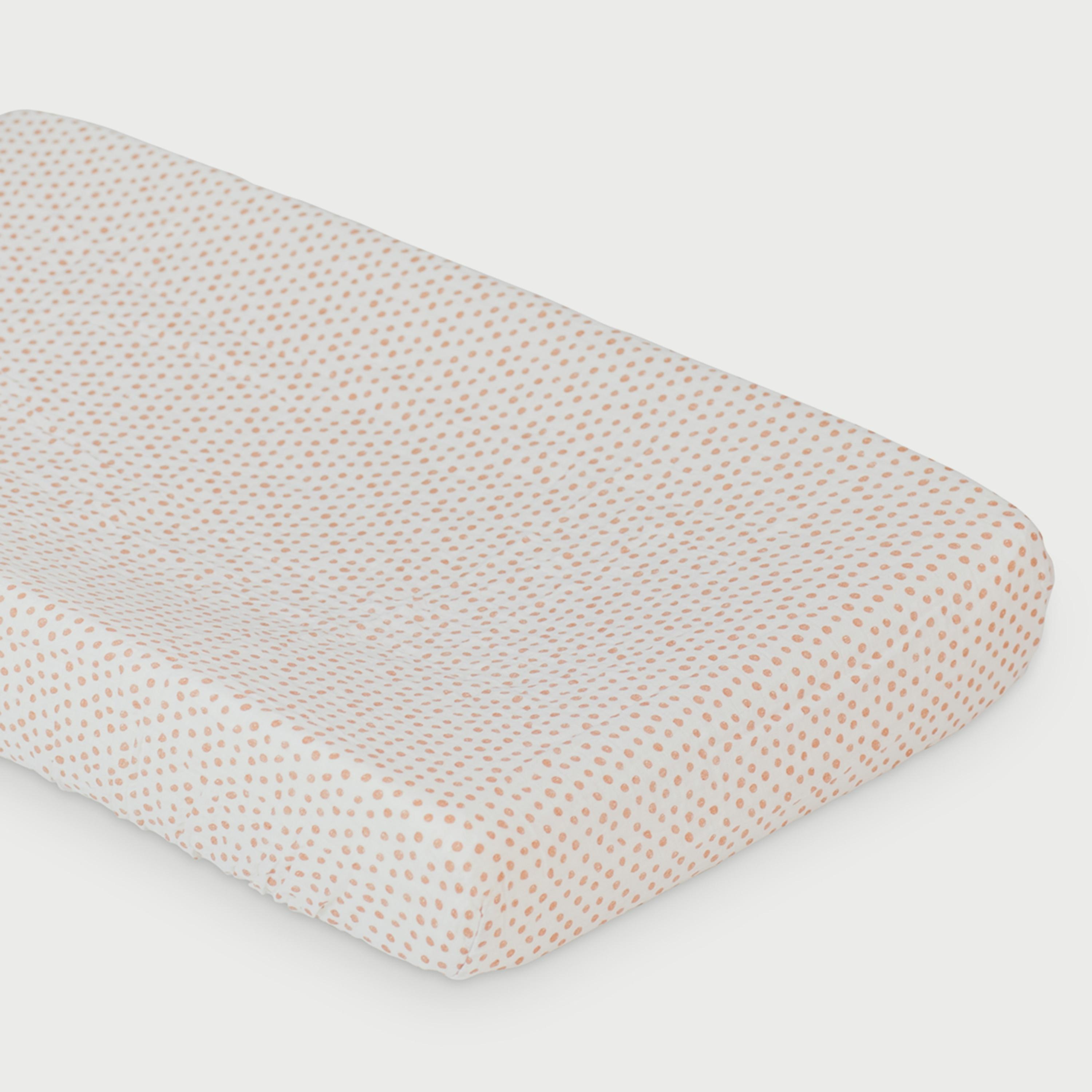 Lulujo Muslin Change Pad Cover, 80cm x 40cm, Dots-baby-diapering-changingmats-image-3