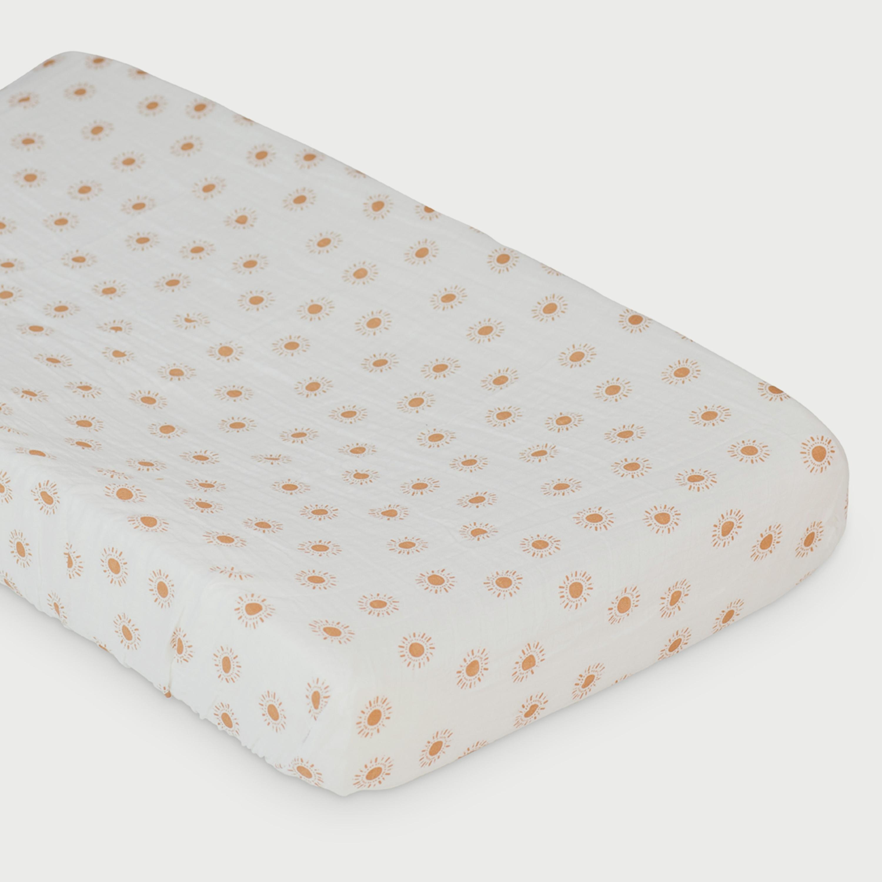 Lulujo Muslin Change Pad Cover, 80cm x 40cm, Suns-baby-diapering-changingmats-image-2